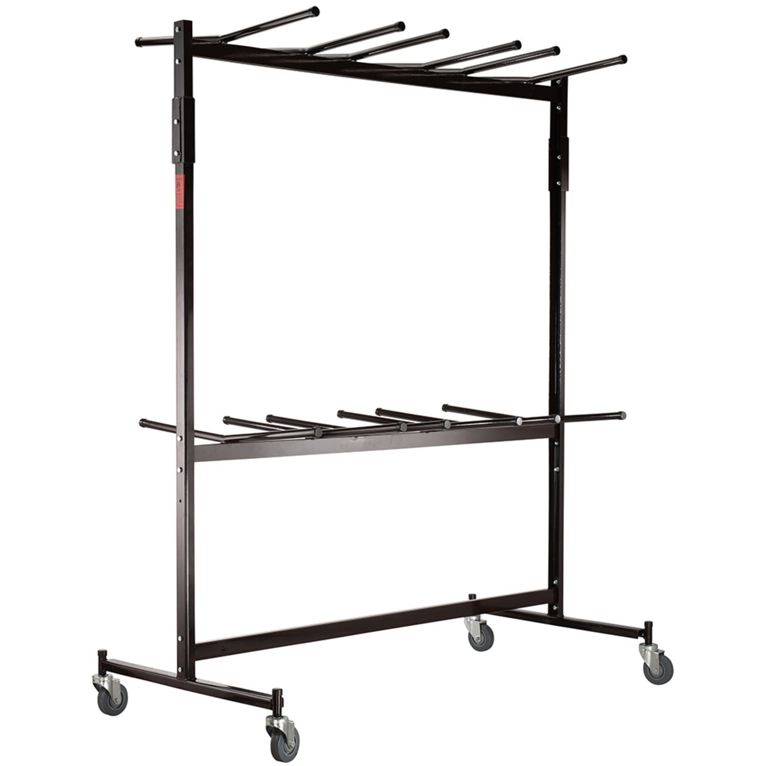 National Public Seating 84/EXT-8 Two Tier Chair Dolly w/ High Back Chair Extension - 84 Chair Capacity, Steel, Dark Brown