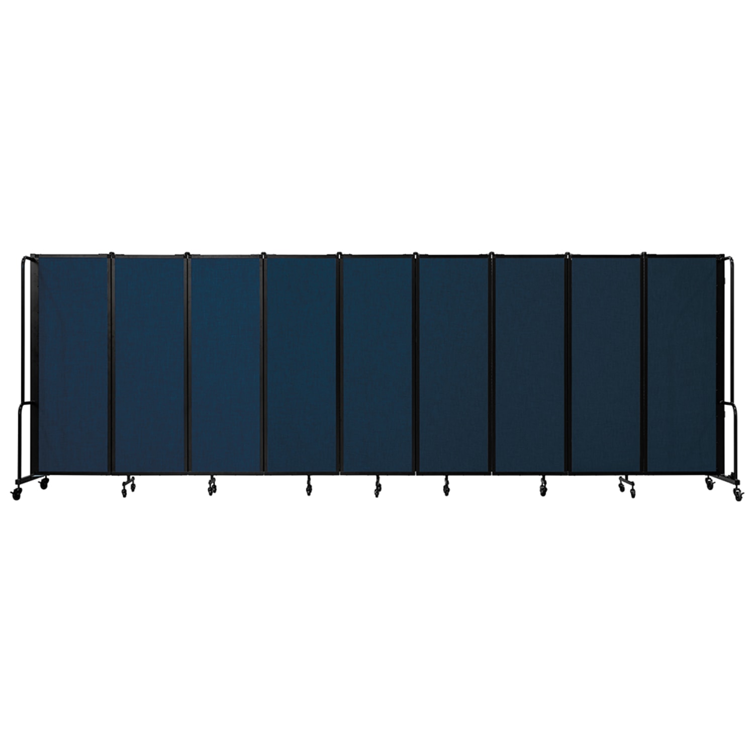 National Public Seating RDB6-9PT04 210L Portable Room Divider w/ 9 Blue PET Panels - 6ft High