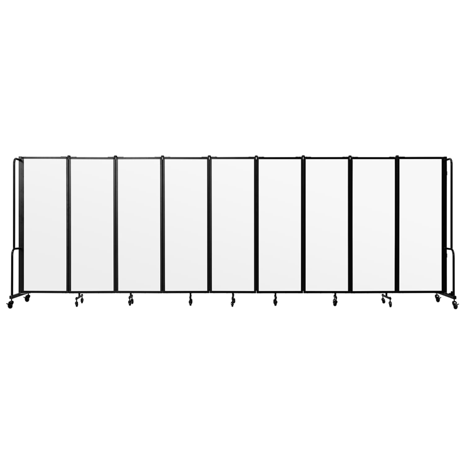 National Public Seating RDB6-9CA 210L Portable Room Divider w/ 9 Clear Acrylic Panels - 6ft High