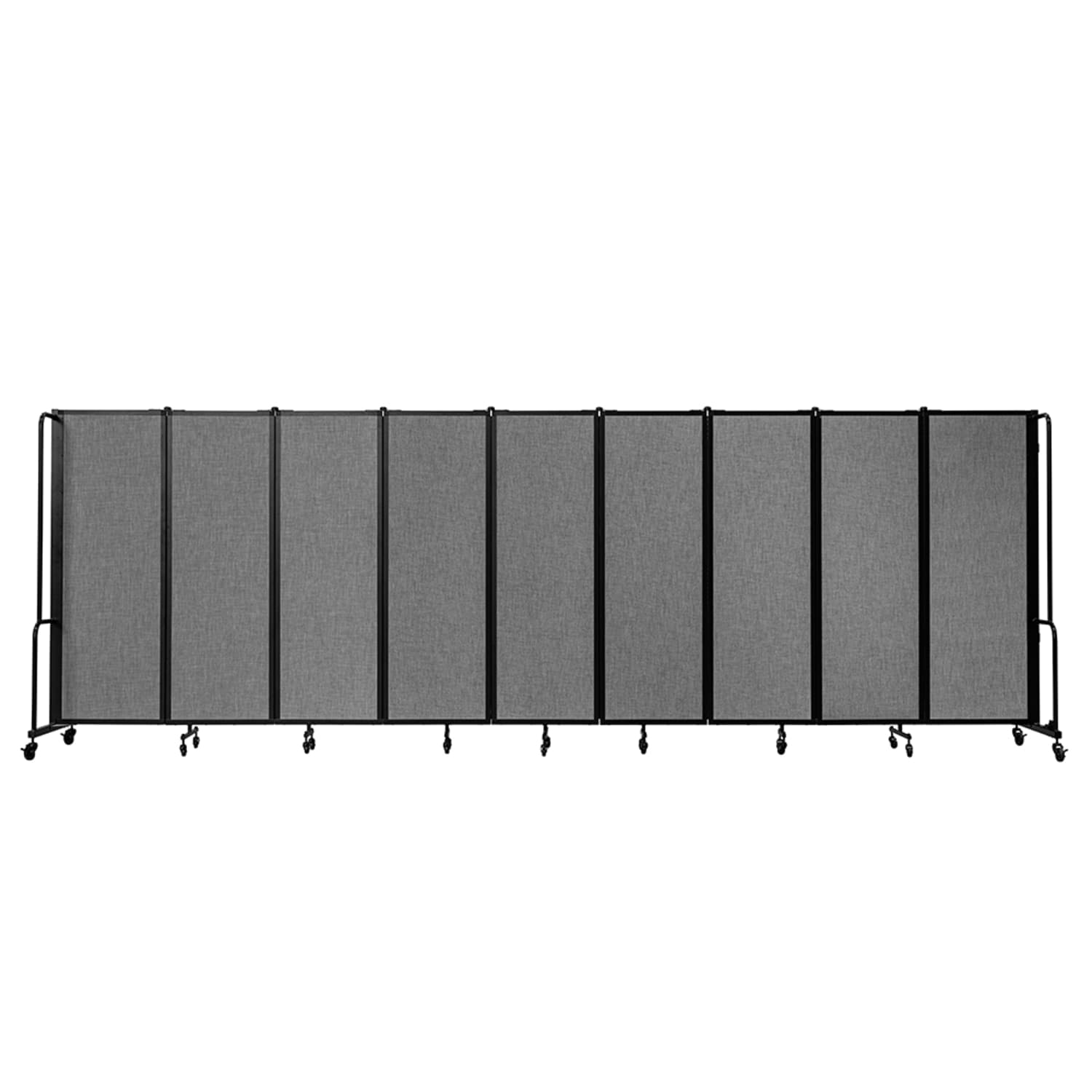 National Public Seating RDB6-9PT02 210L Portable Room Divider w/ 9 Gray PET Panels - 6ft High