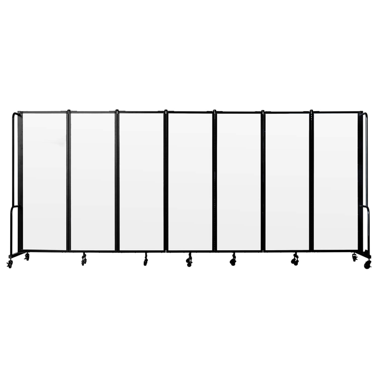 National Public Seating RDB6-7CA 164L Portable Room Divider w/ 7 Clear Acrylic Panels - 6ft High