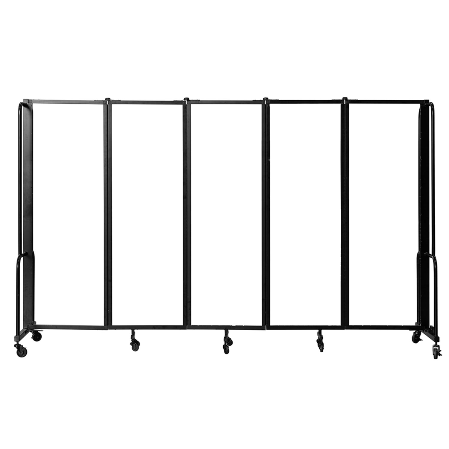 National Public Seating RDB6-5CA 118L Portable Room Divider w/ 5 Clear Acrylic Panels - 6ft High