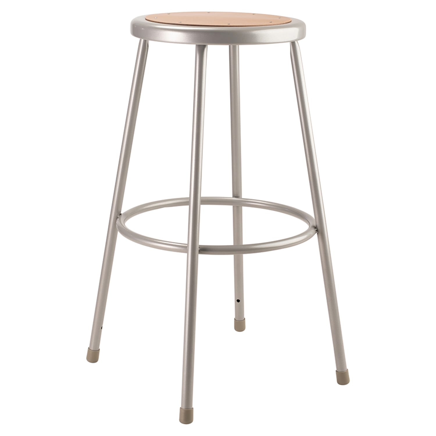 National Public Seating 6230 CR6200 Round Backless Stool w/ Masonite Board Seat, Gray