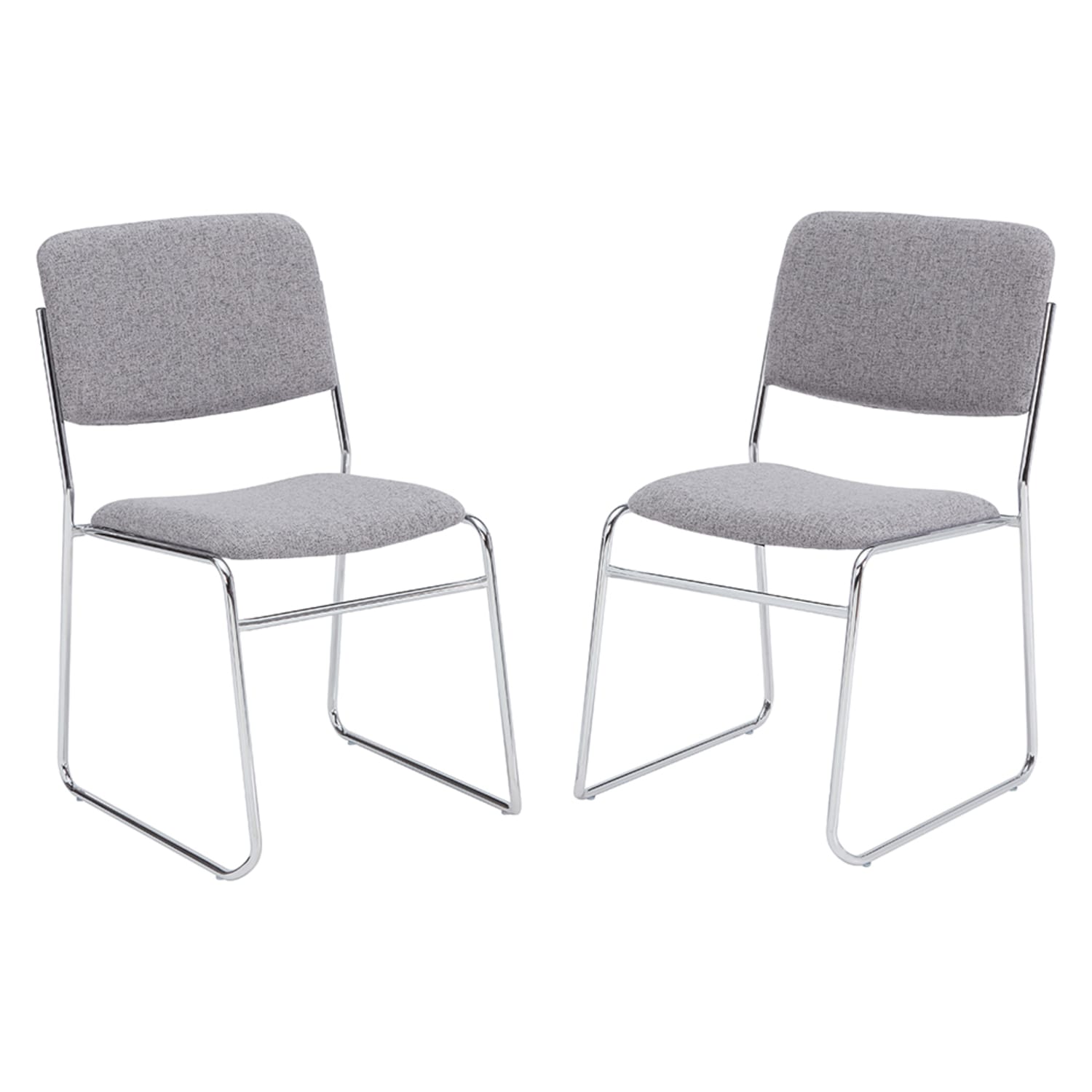 National Public Seating 8652 Stacking Chair w/ Classic Gray Fabric Back & Seat - Steel Frame