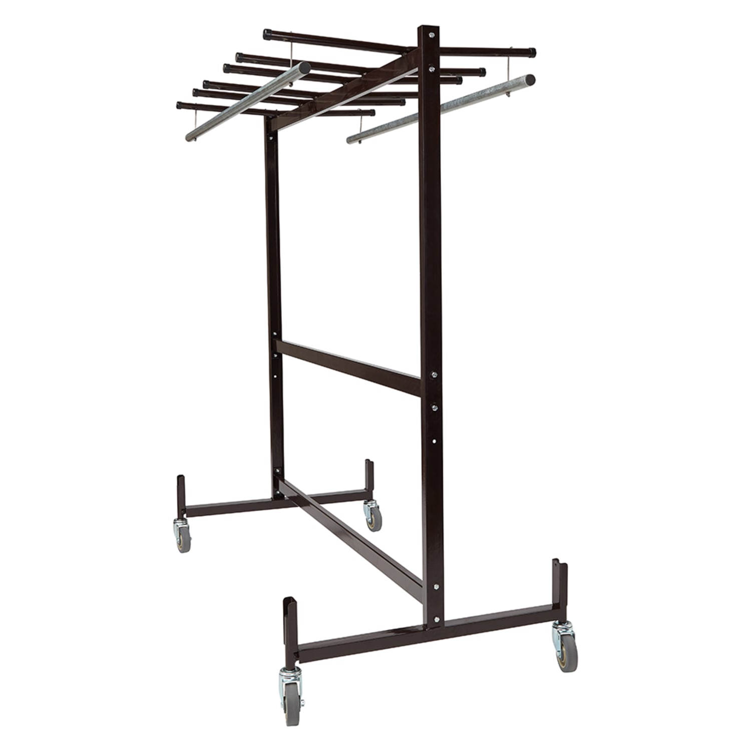 National Public Seating 42-8-60 Table & Chair Storage Truck w/ 2 Coat Rods - 42 Chair & 10 Table Capacity, Steel, Brown