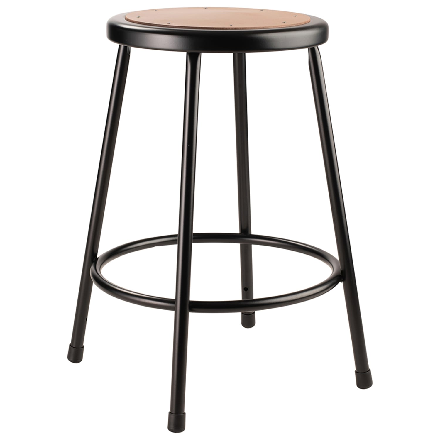 National Public Seating 6224-10 Round Backless Stool w/ Masonite Board Seat, Black