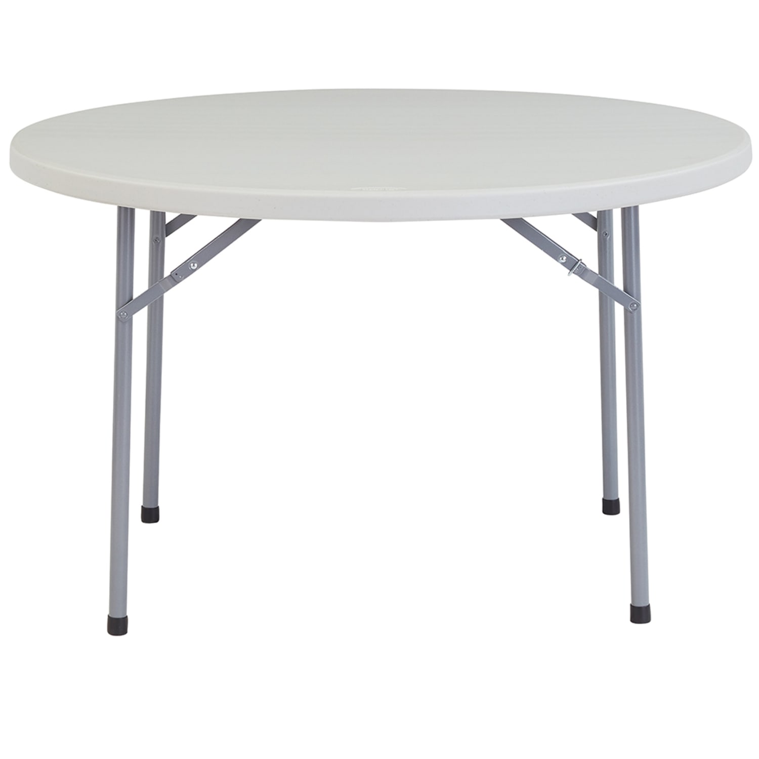 National Public Seating BT48R 48 Round Folding Table w/ Speckled Gray Plastic Top & Gray Steel Frame - 29 1/2H