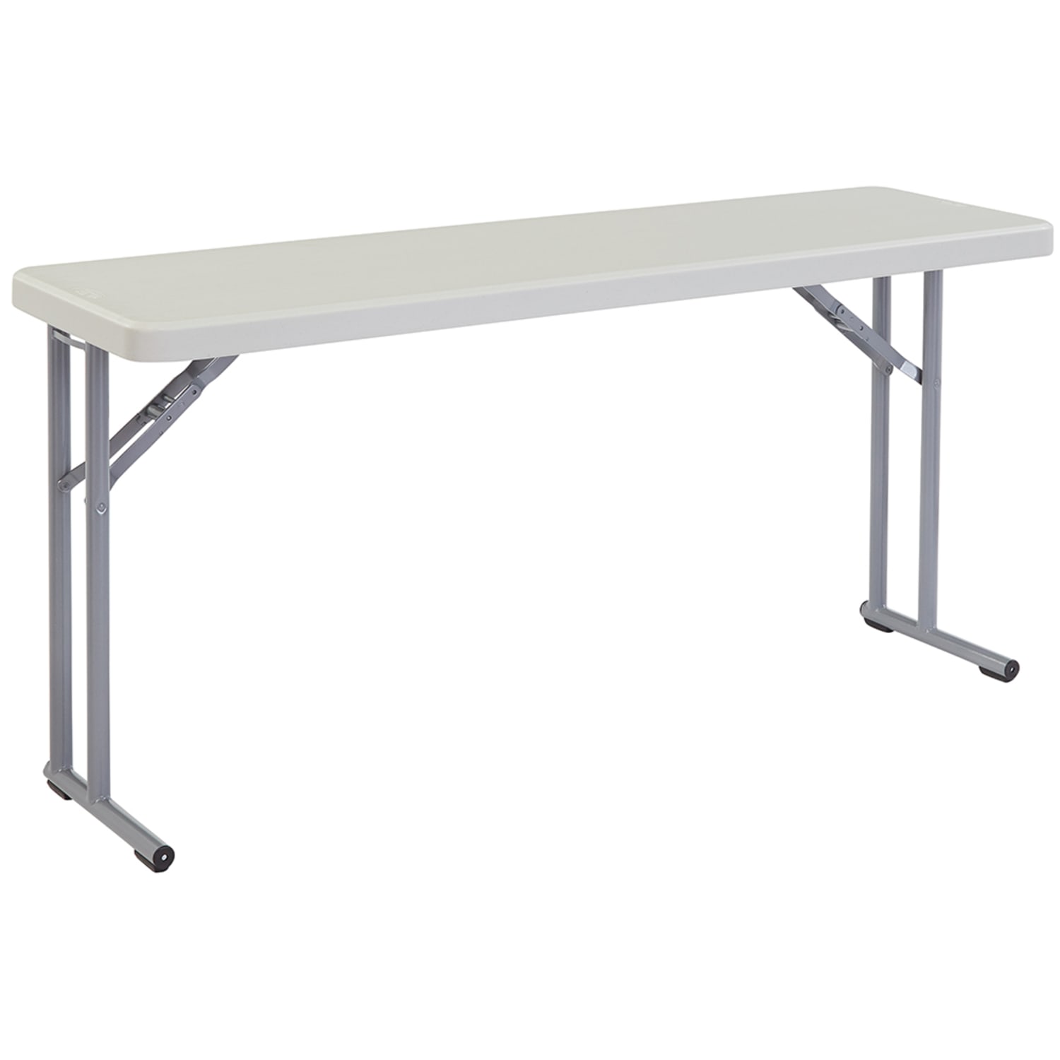 National Public Seating BT1860 Folding Table w/ Speckled Gray Plastic Top & Gray Steel Frame - 60L x 18W x 29 1/2H