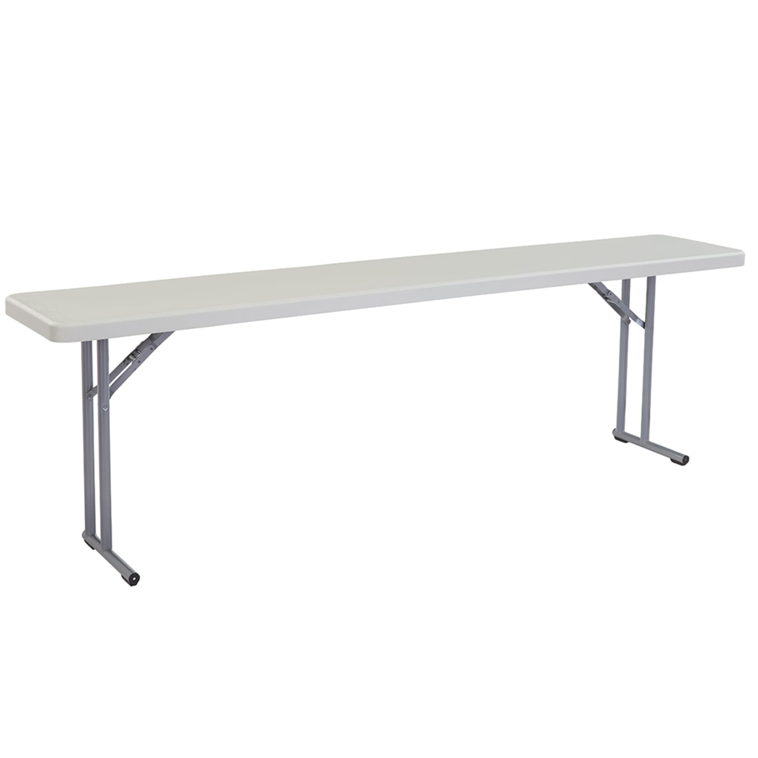 National Public Seating BT1896 Folding Table w/ Speckled Gray Plastic Top & Gray Steel Frame - 96L x 18W x 29 1/2H