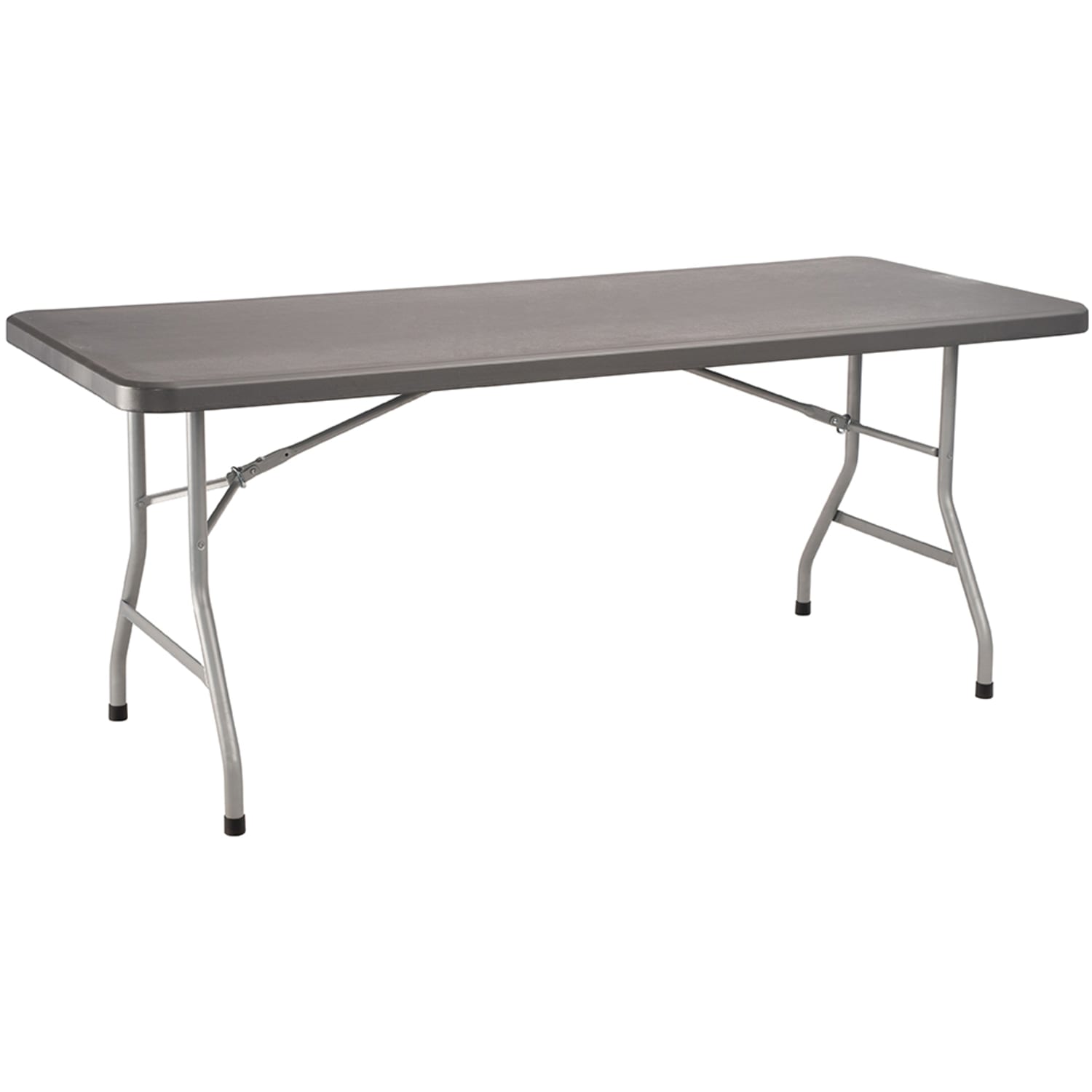 National Public Seating BT3072-20 Folding Table w/ Charcoal Plastic Top & Silvertone Frame - 72L x 30W x 29 1/2H, Green