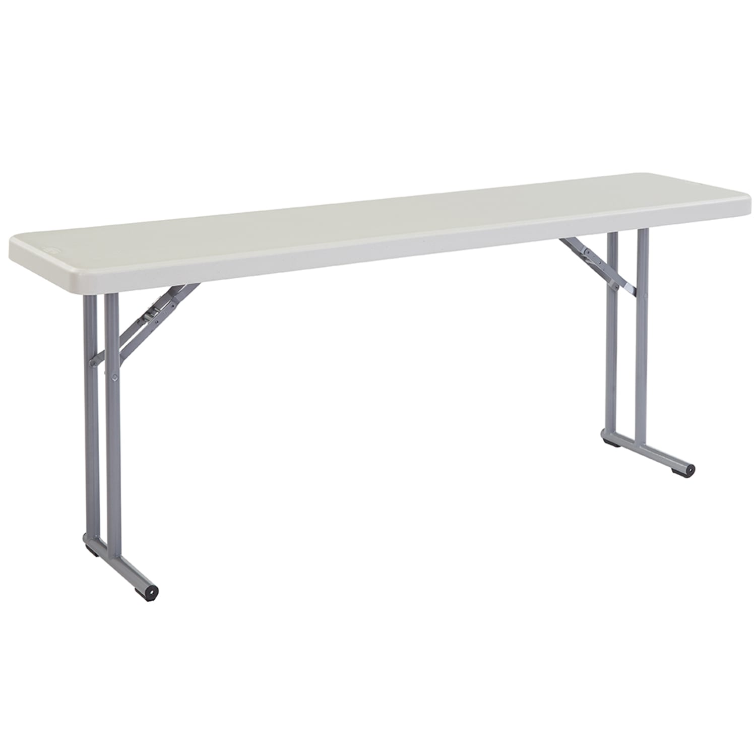 National Public Seating BT1872 Folding Table w/ Speckled Gray Plastic Top & Gray Steel Frame - 72L x 18W x 29 1/2H