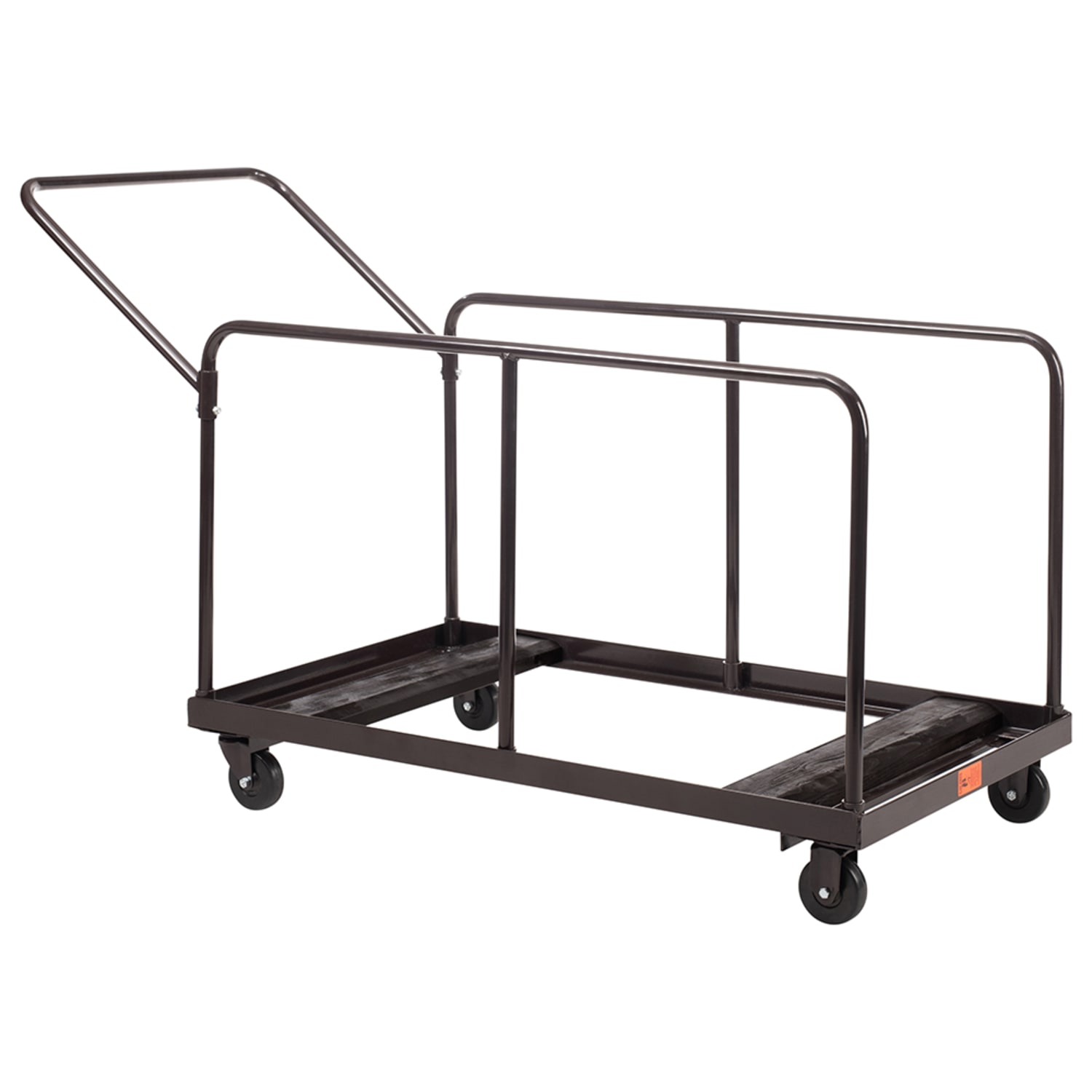National Public Seating DYMU Folding Table Dolly w/ 12 Round & Rectangular Folding Table Capacity - Steel, Brown