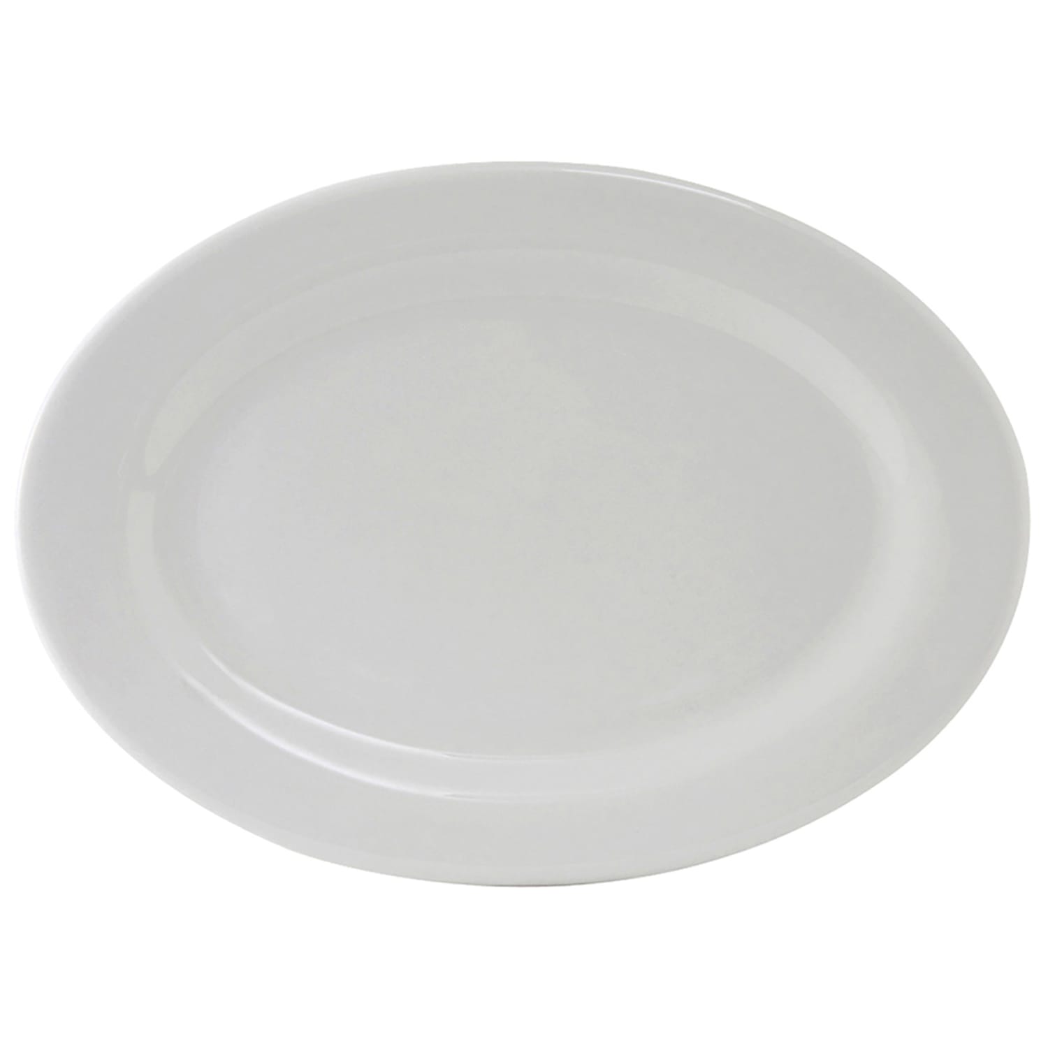 Tuxton ALH-200 20 x 13 3/4 Oval Alaska Platter - China, Porcelain White