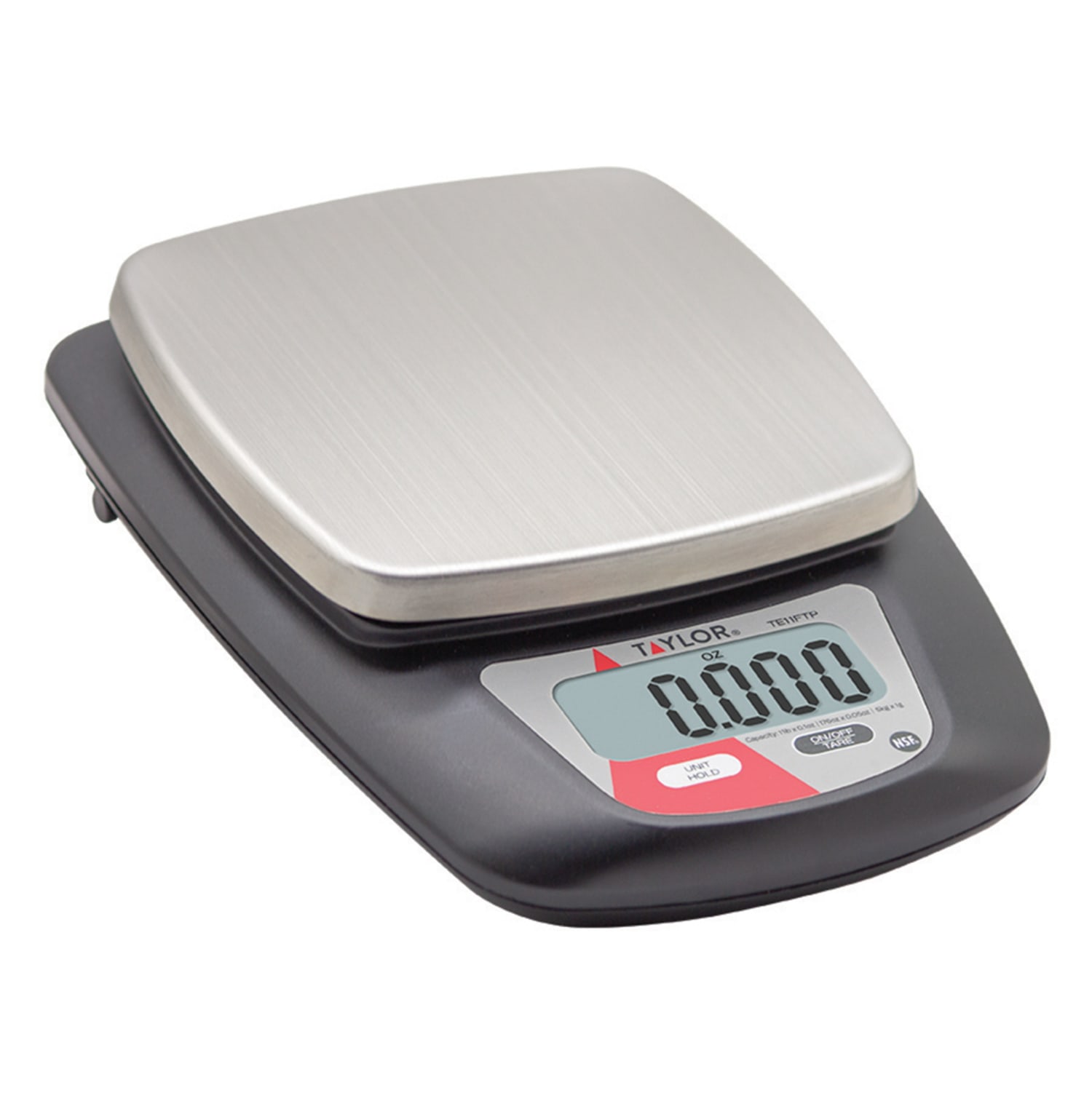 Taylor TE11FTP 11 lb Digital Portion Control Scale - 5 1/4 x 5 1/4, Stainless Steel