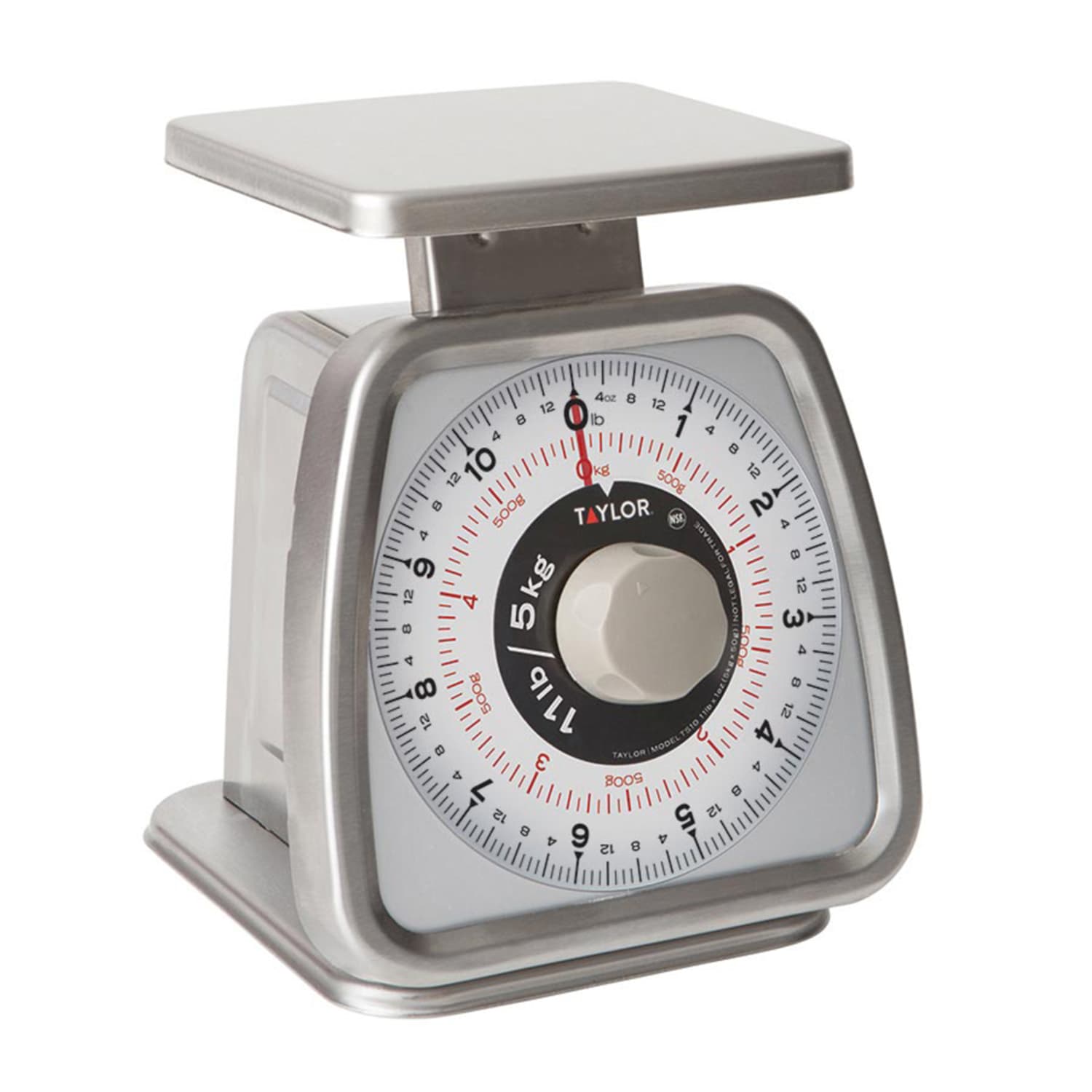 Taylor TS10 11 lb Analog Portion Control Scale - 6 x 5 1/4, Stainless Steel