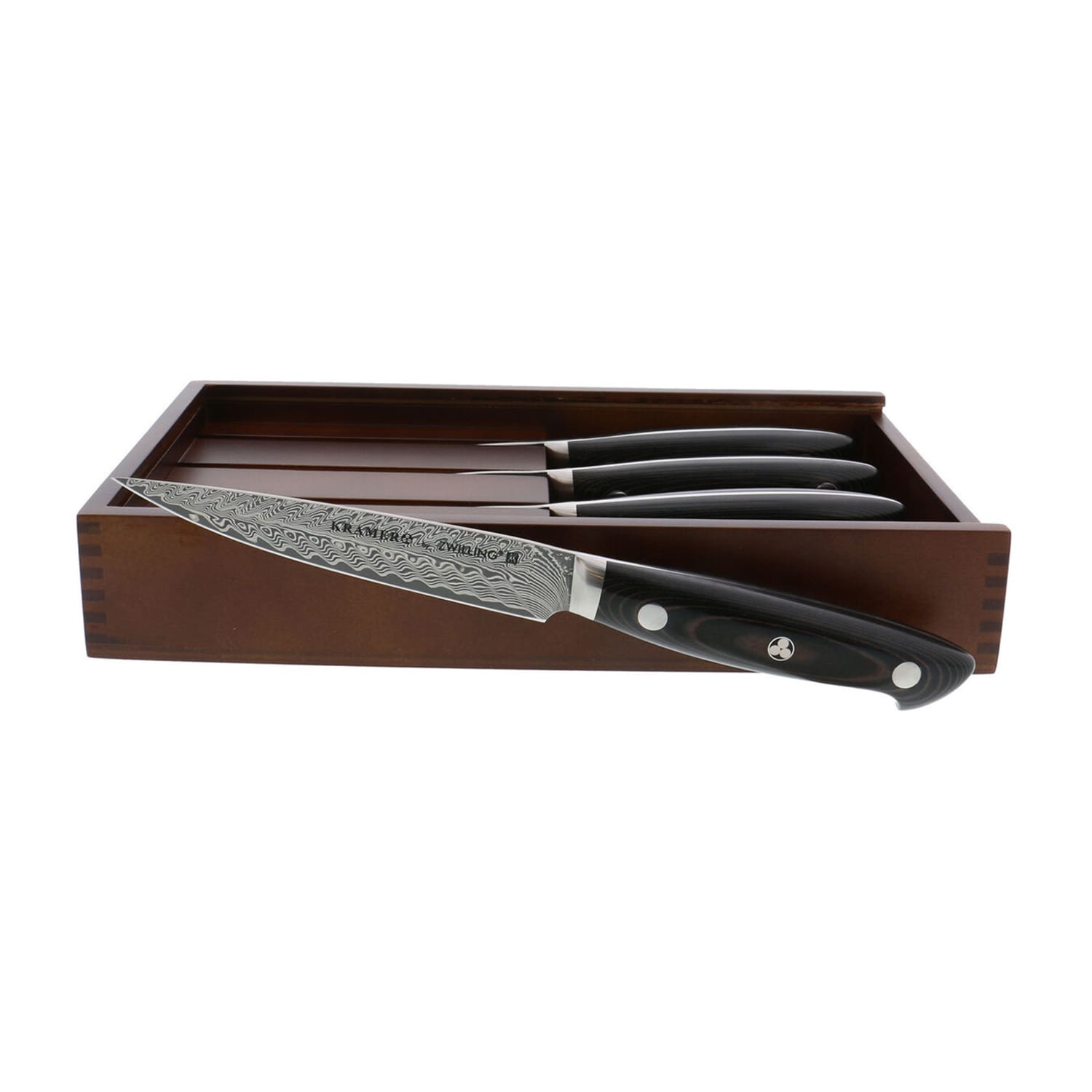 Zwilling 1021701 Steak Knife w/ Black Linen Micarta Handle, Carbide Stainless Steel, Set of 4