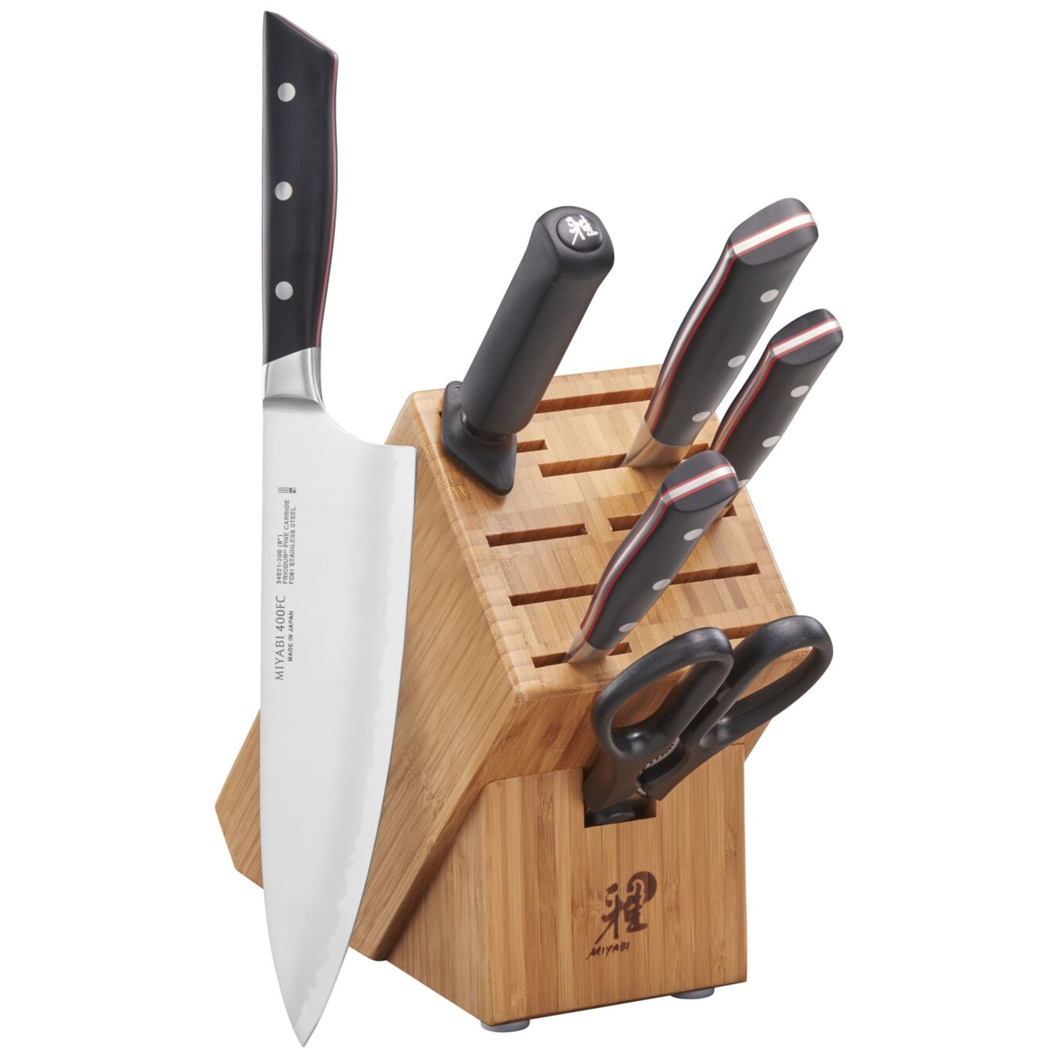 Miyabi 1019681 Evolution 7 Piece Knife Set w/ Wood Block, Black