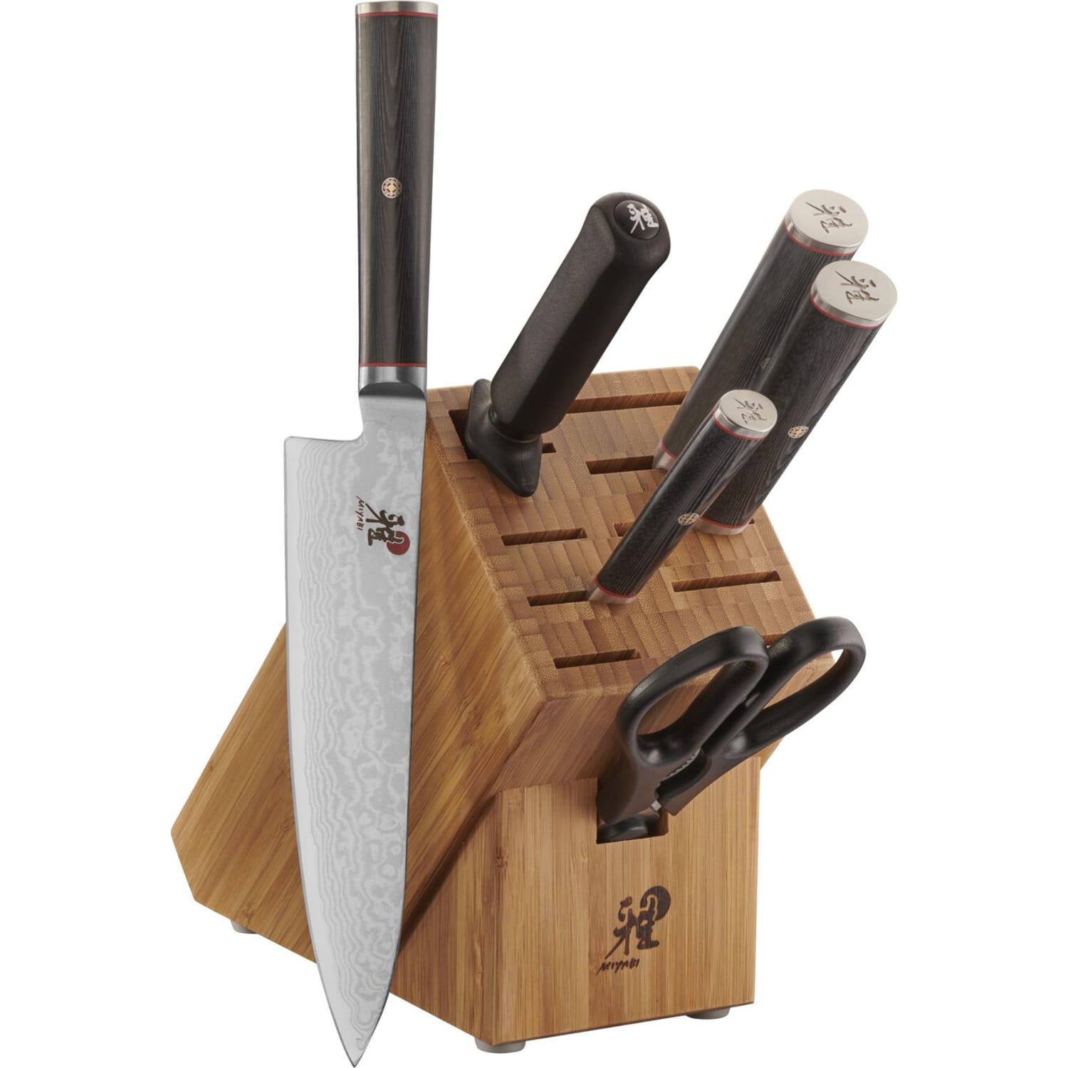 Miyabi 1019889 Kaizen 7 Piece Knife Set w/ Bamboo Block, Black