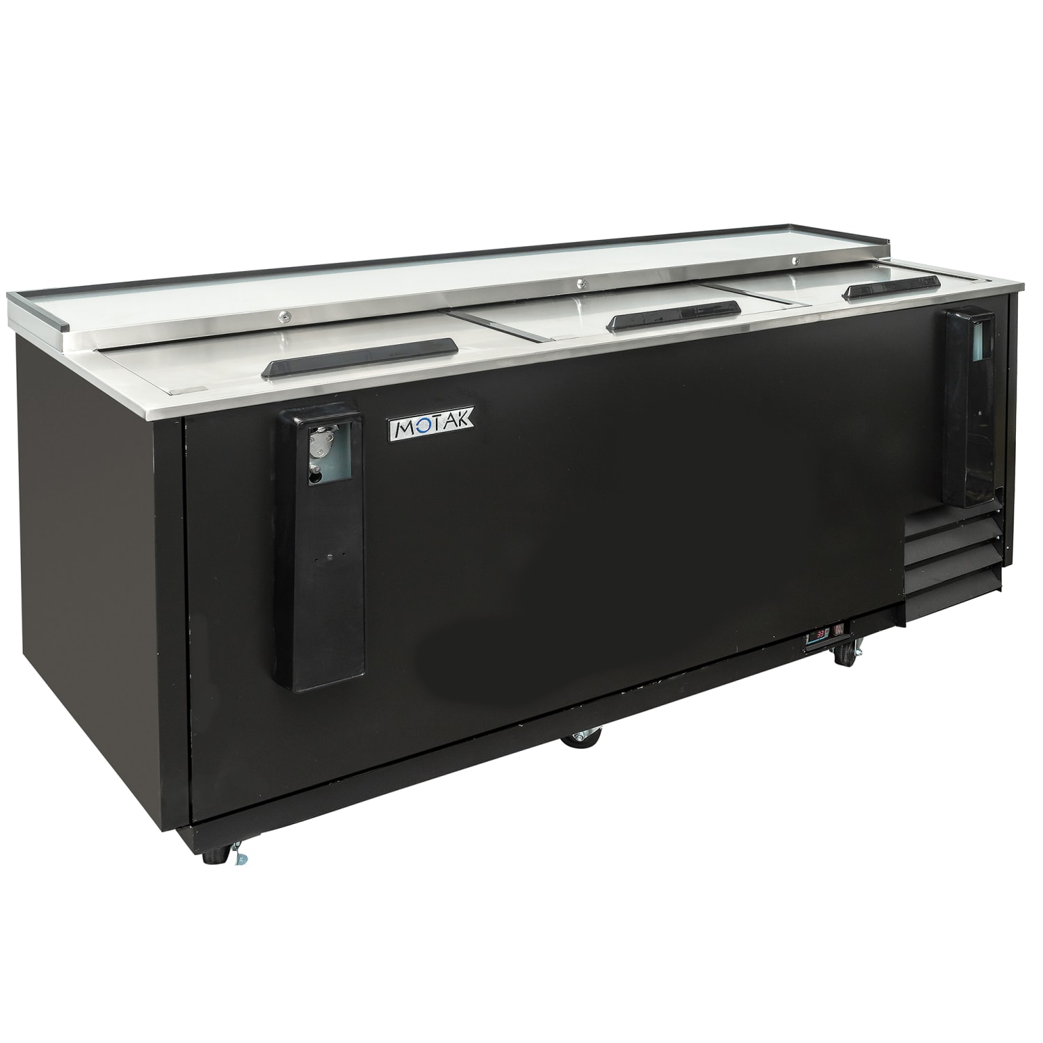 MoTak MBST-80-X 79 1/2 Forced Air Bottle Cooler - Holds 720 12-oz Bottles, Stainless Interior, 115v, 720 Bottles, 115 V, Black