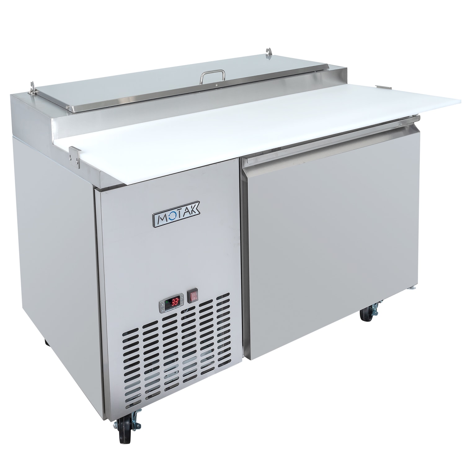 MoTak MPR-49-X 49 7/8 Pizza Prep Table w/ Refrigerated Base, 115v, 1 Section Refrigerated Base, 6 Pan Capacity, Stainless Steel