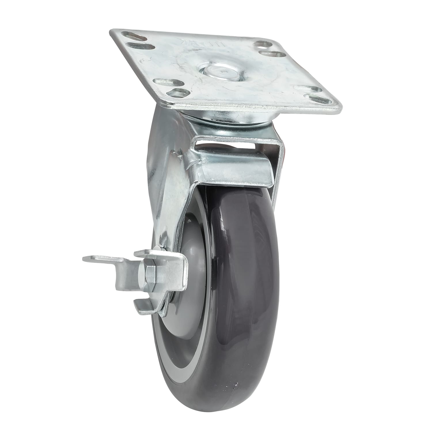Krowne 28-111S 4 Piece Universal Plate Caster Set w/ 5 Wheel, 3 1/2 x 3 1/2