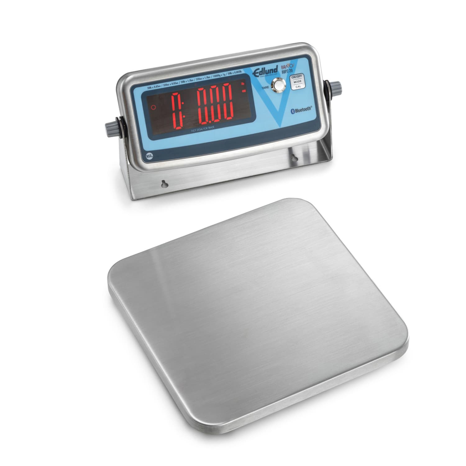Edlund BBPZ-20 20 lb Wireless Digital Pizza Scale w/ Removable Platform - 10 x 10, Stainless Steel