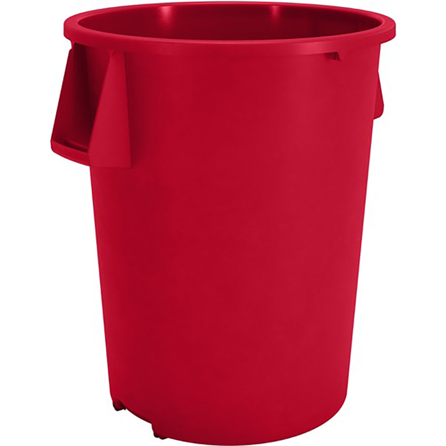 Carlisle 84105505 55 gallon Commercial Trash Can - Plastic, Round, Food Rated, Red, Case of 2
