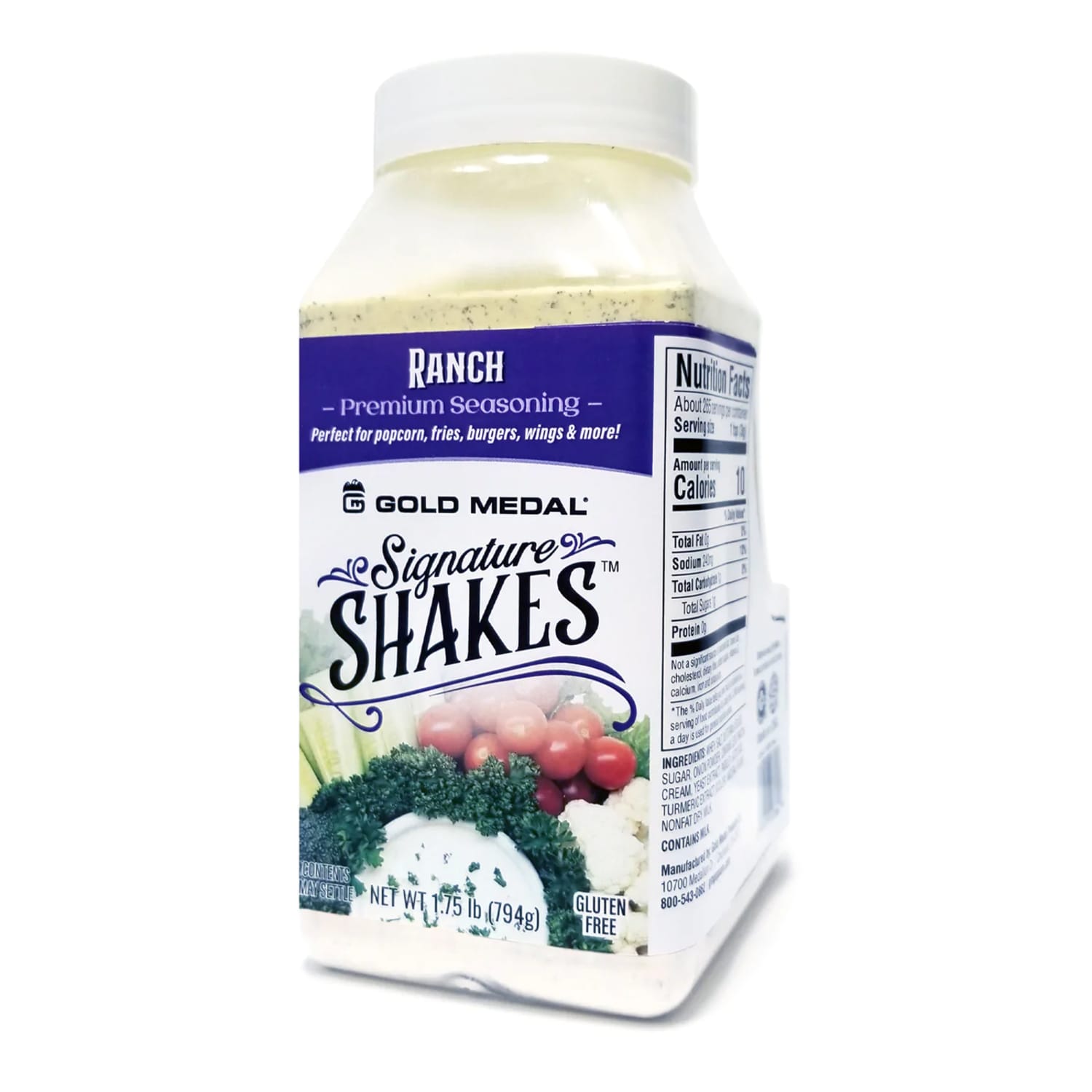 Gold Medal 2384S 18 oz Jars Ranch Signature Shakes Flavoring Mix, 18-oz. Savory Shakes, Dry Powder