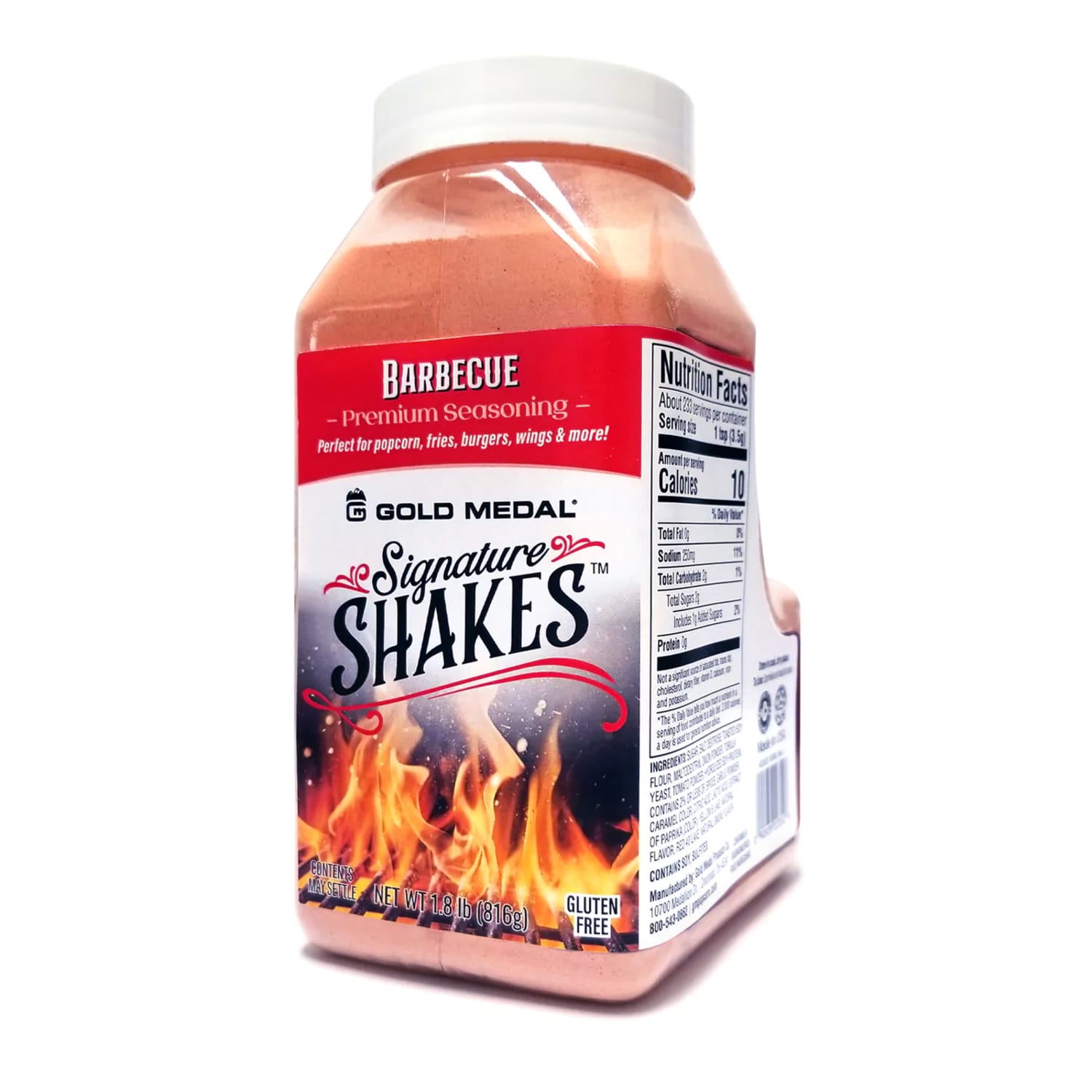 Gold Medal 2352S 18 oz Jars Barbecue Flavor Signature Shakes Flavoring Mix, Case of 4
