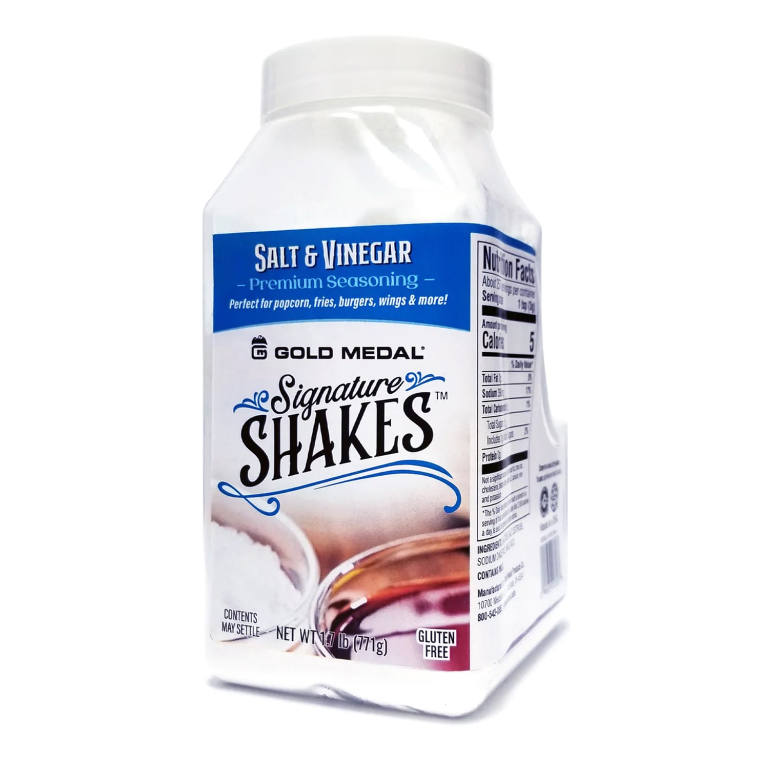 Gold Medal 2353S 18 oz Jars Salt & Vinegar Signature Shakes Flavoring Mix, Case of 4
