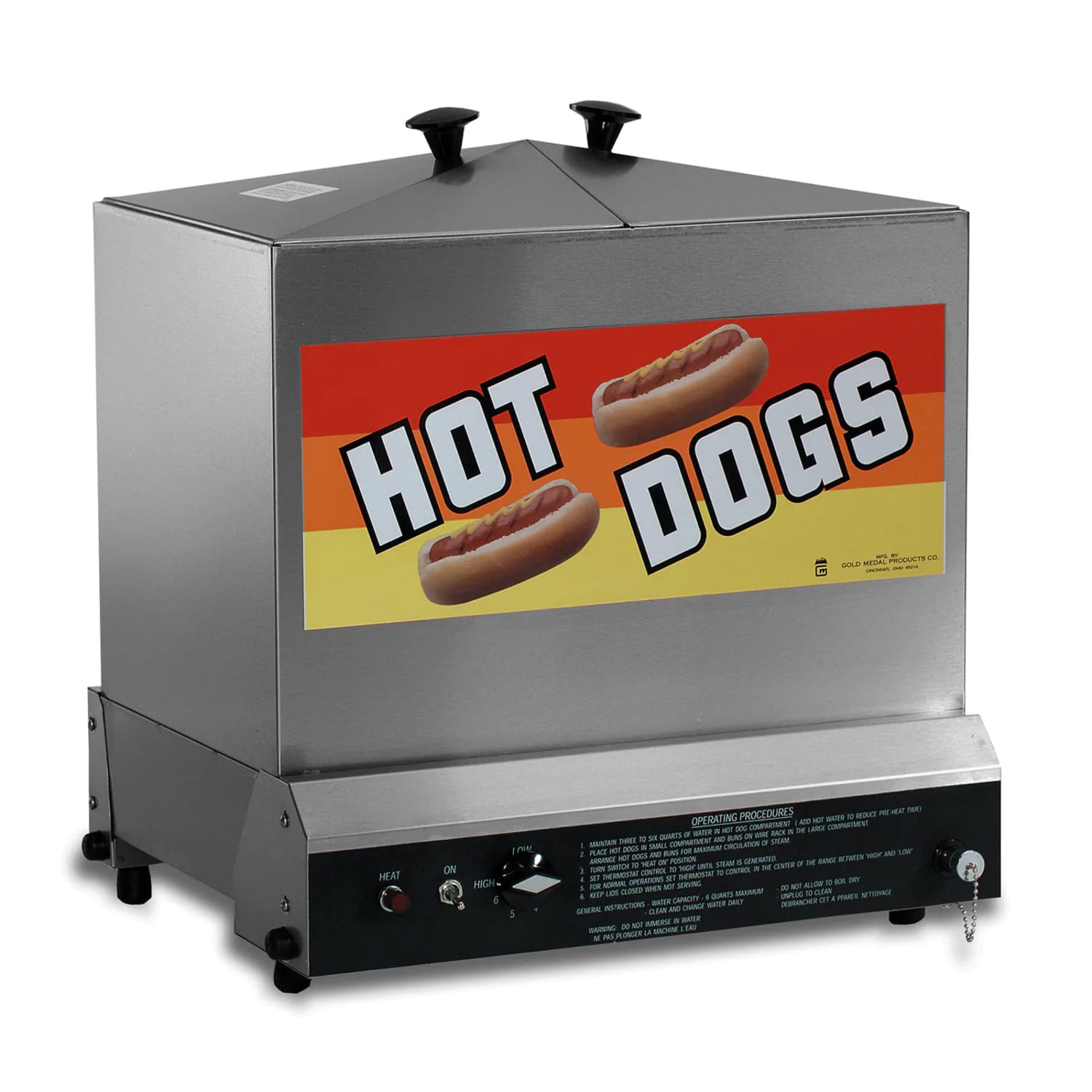 Gold Medal 8012 Hot Dog Steamer w/ 180 Hot Dogs & 80 Bun Capacity, 120v, Stainless Steel