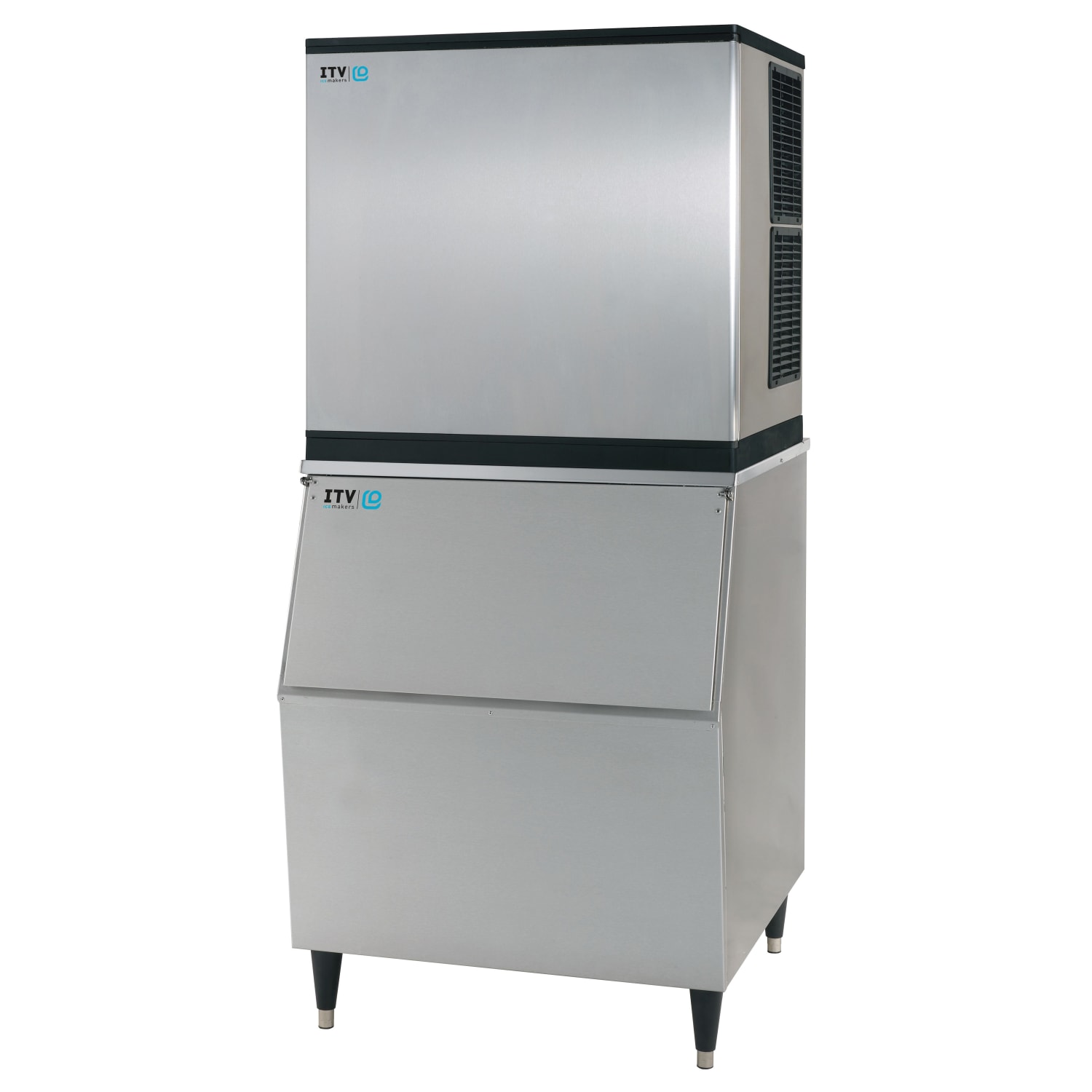ITV Ice Makers SPIKAMS1000/S-300 A2F (18402/19570) 970 lb Spika Full/Half Cube Commercial Ice Machine w/ Bin - 353 lb Storage, Air Cooled, 208-230v, 353 lb Capacity, SPIKA series, Stainless Steel