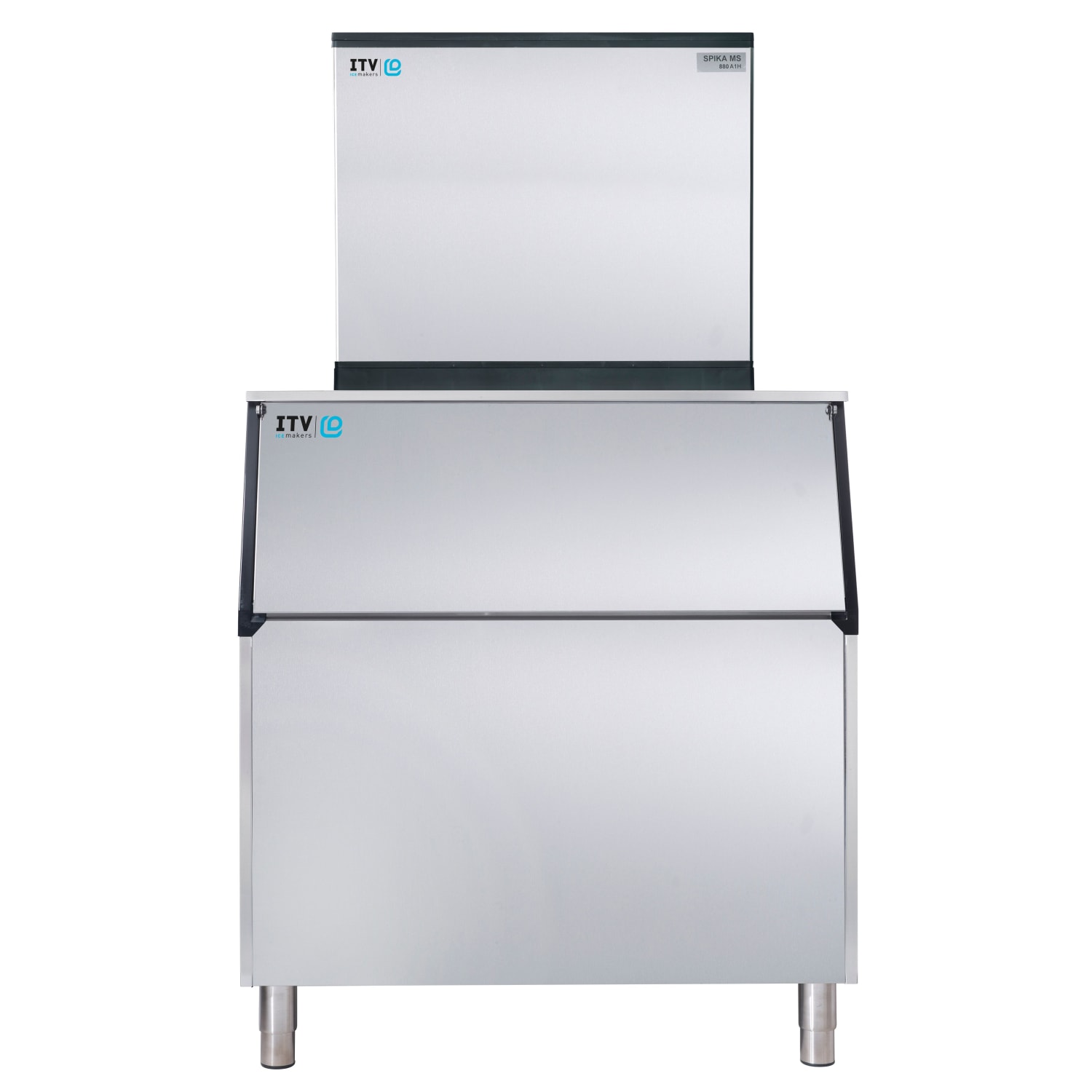 ITV Ice Makers SPIKAMS1000/S-750 A2F (18402/19510) 970 lb Spika Full/Half Cube Commercial Ice Machine w/ Bin - 750 lb Storage, Air Cooled, 208-230v, 750 lb Capacity, SPIKA series, Stainless Steel