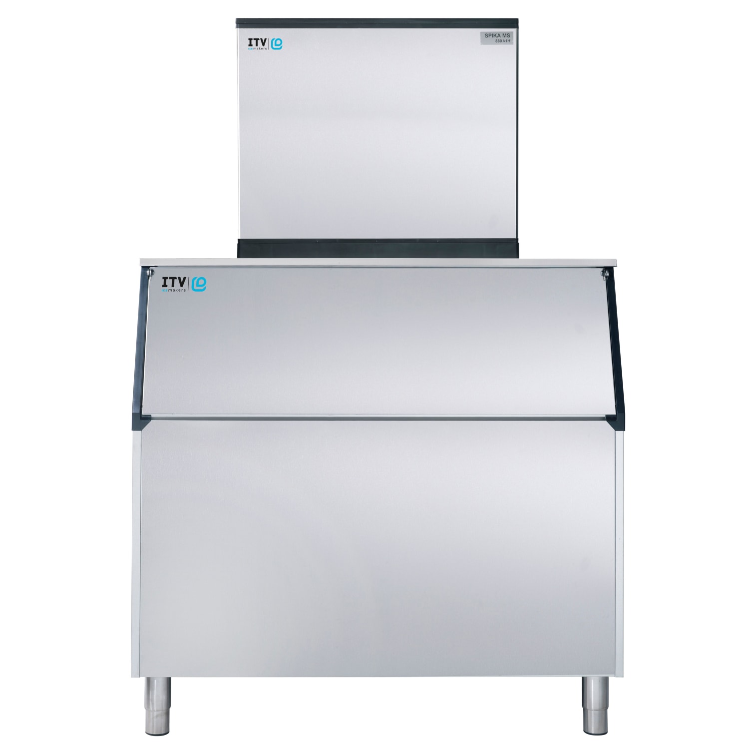 ITV Ice Makers SPIKAMS1000/S-900 W2F (18403/19520) 974 lb Spika Full/Half Cube Commercial Ice Machine w/ Bin - 860 lb Storage, Water Cooled, 208-230v, Water-cooled, 860-lb. Capacity, Stainless Steel