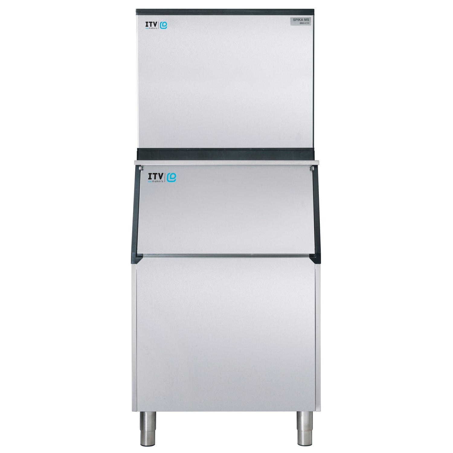 ITV Ice Makers SPIKAMS1000/S-500 W2H (17403/19500) 974 lb Spika Full/Half Cube Commercial Ice Machine w/ Bin - 507 lb Storage, Water Cooled, 208-230v, Water-cooled, 507-lb. Capacity, Stainless Steel