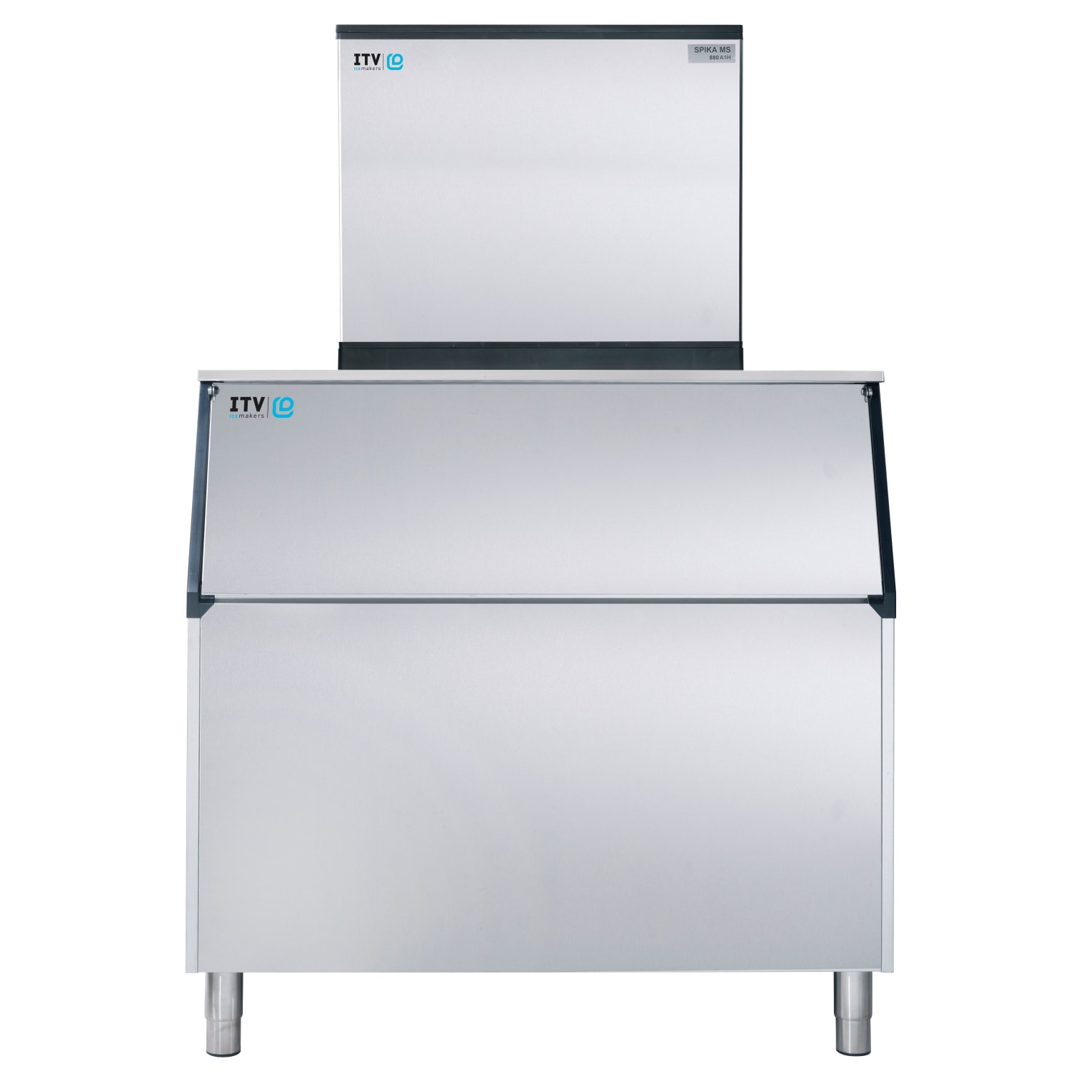 ITV Ice Makers SPIKAMS1000/S-900 W2H (17403/19520) 974 lb Spika Full/Half Cube Commercial Ice Machine w/ Bin - 860 lb Storage, Water Cooled, 208-230v, Stainless Steel