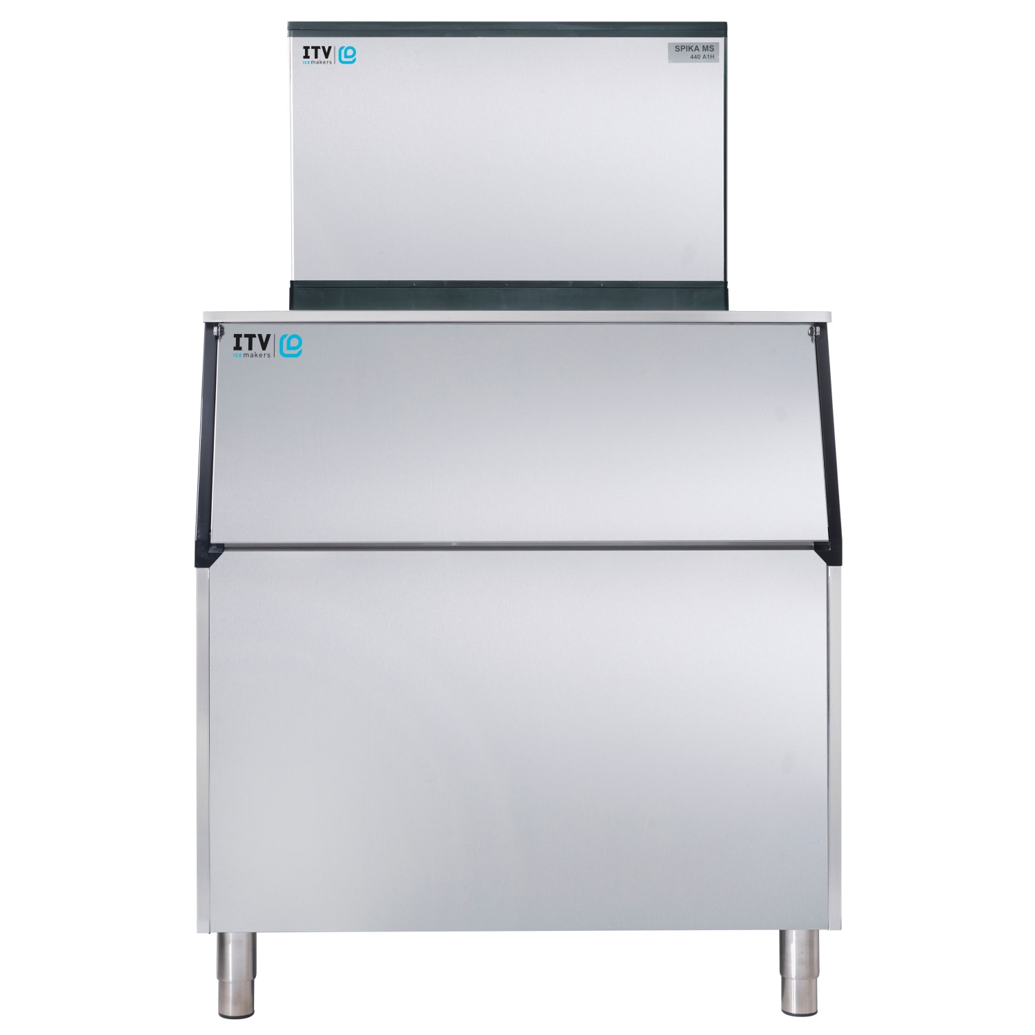 ITV Ice Makers SPIKAMS500/S-750 A1F (18204U/19510) 480 lb Spika Full/Half Cube Commercial Ice Machine w/ Bin - 750 lb Storage, Air Cooled, 115v, Stainless Steel