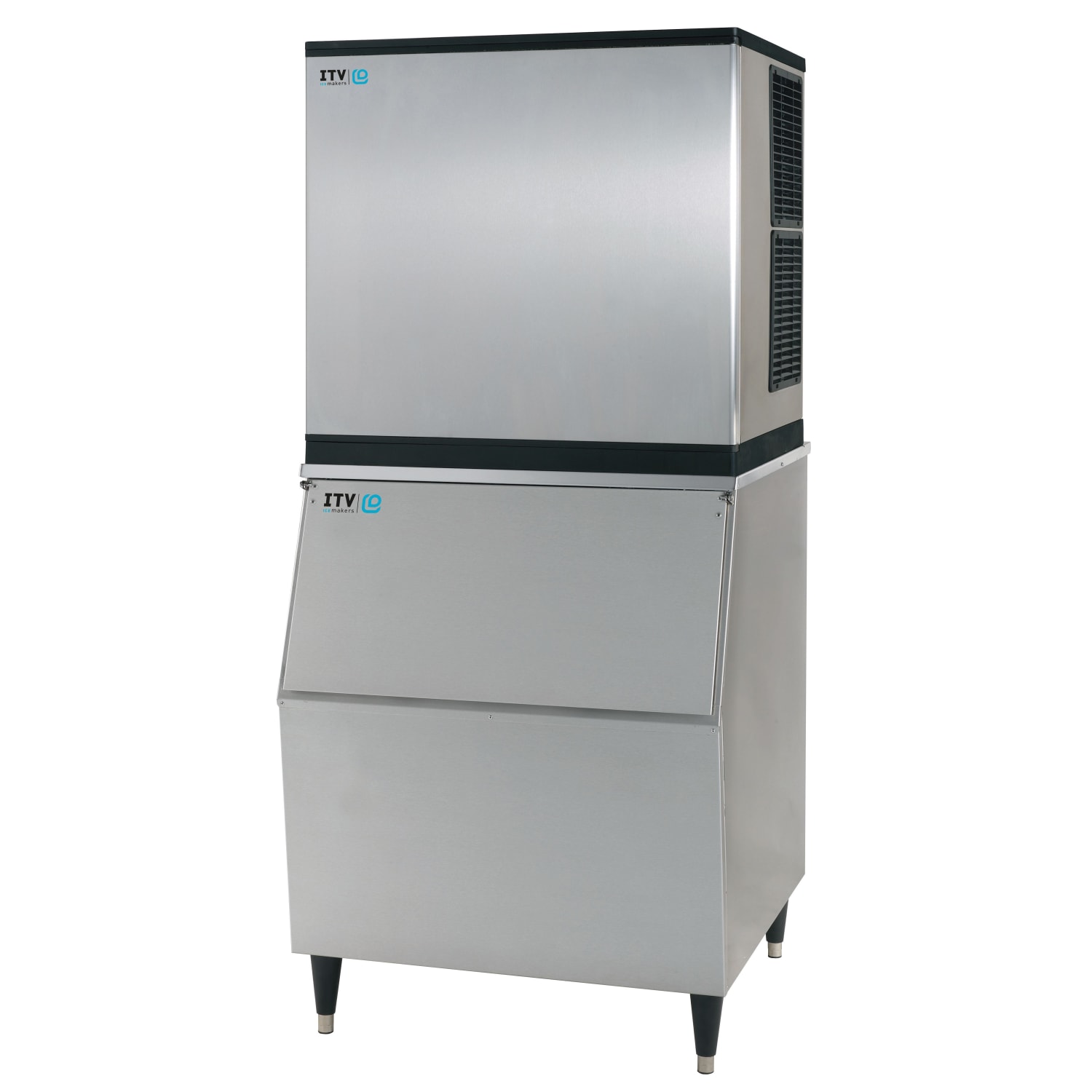 ITV Ice Makers SPIKAMS1000/S-300 A2H (17402/19570) 970 lb Spika Full/Half Cube Commercial Ice Machine w/ Bin - 353 lb Storage, Air Cooled, 208-230v, Stainless Steel