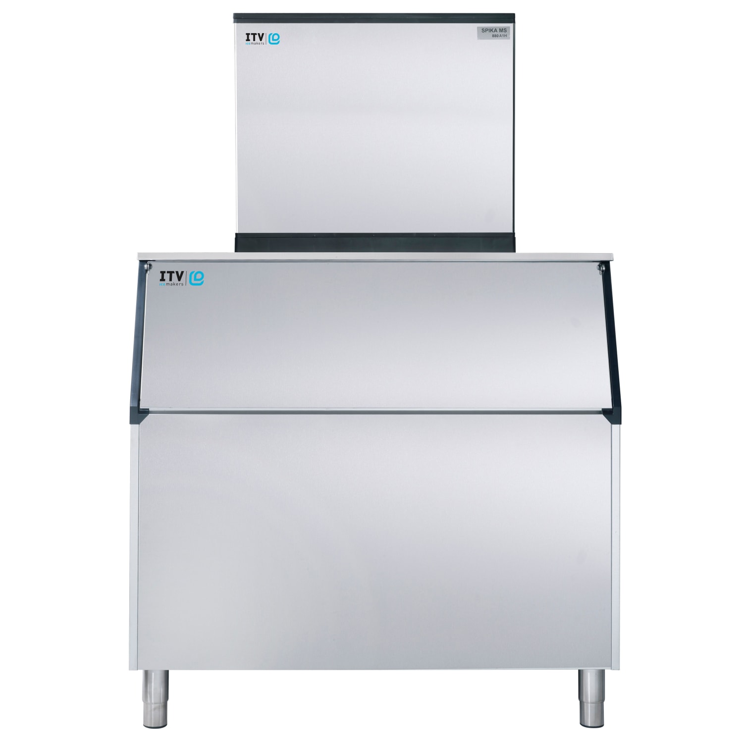 ITV Ice Makers SPIKAMS1000/S-900 A2H (17402/19520) 970 lb Spika Full/Half Cube Commercial Ice Machine w/ Bin - 860 lb Storage, Air Cooled, 208-230v, 970 lb Production Capacity, Stainless Steel