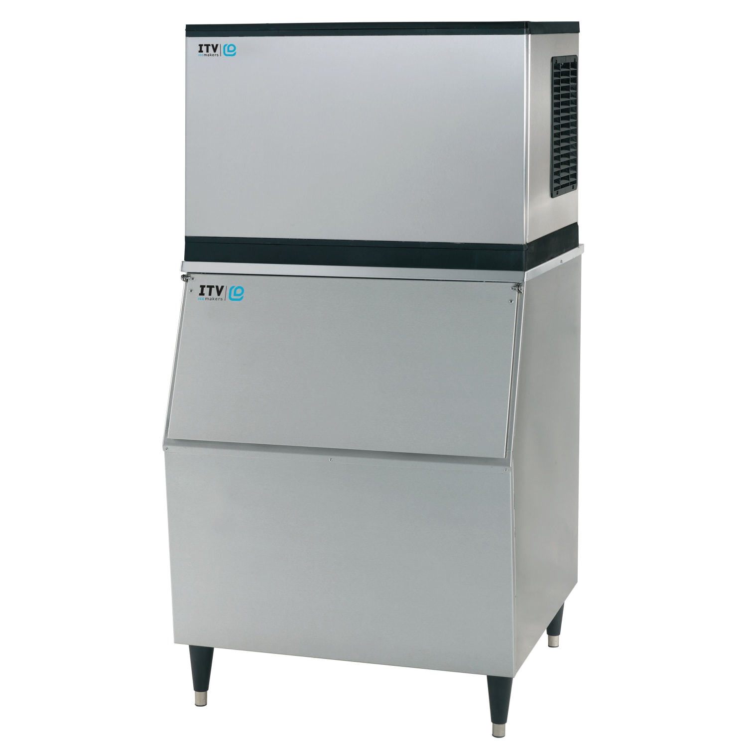 ITV Ice Makers SPIKAMS500/S-300 W1H (17205/19570) 480 lb Spika Full/Half Cube Commercial Ice Machine w/ Bin - 353 lb Storage, Water Cooled, 115v, Stainless Steel