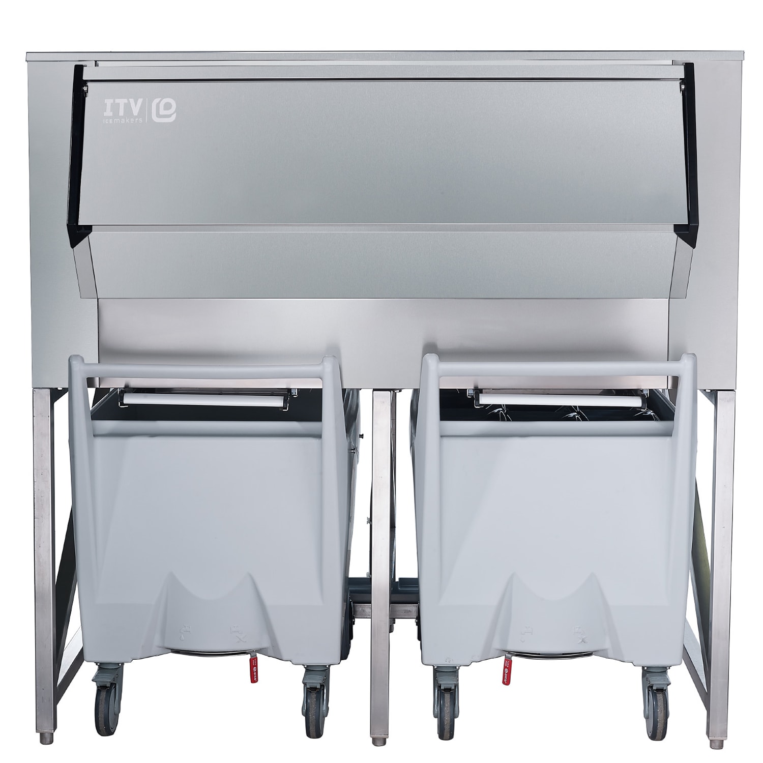 ITV Ice Makers SCD-900 60 Ice Bin - 911 lbs, 911 lb Storage Capacity, 2 Polyethylene Carts, Stainless Steel