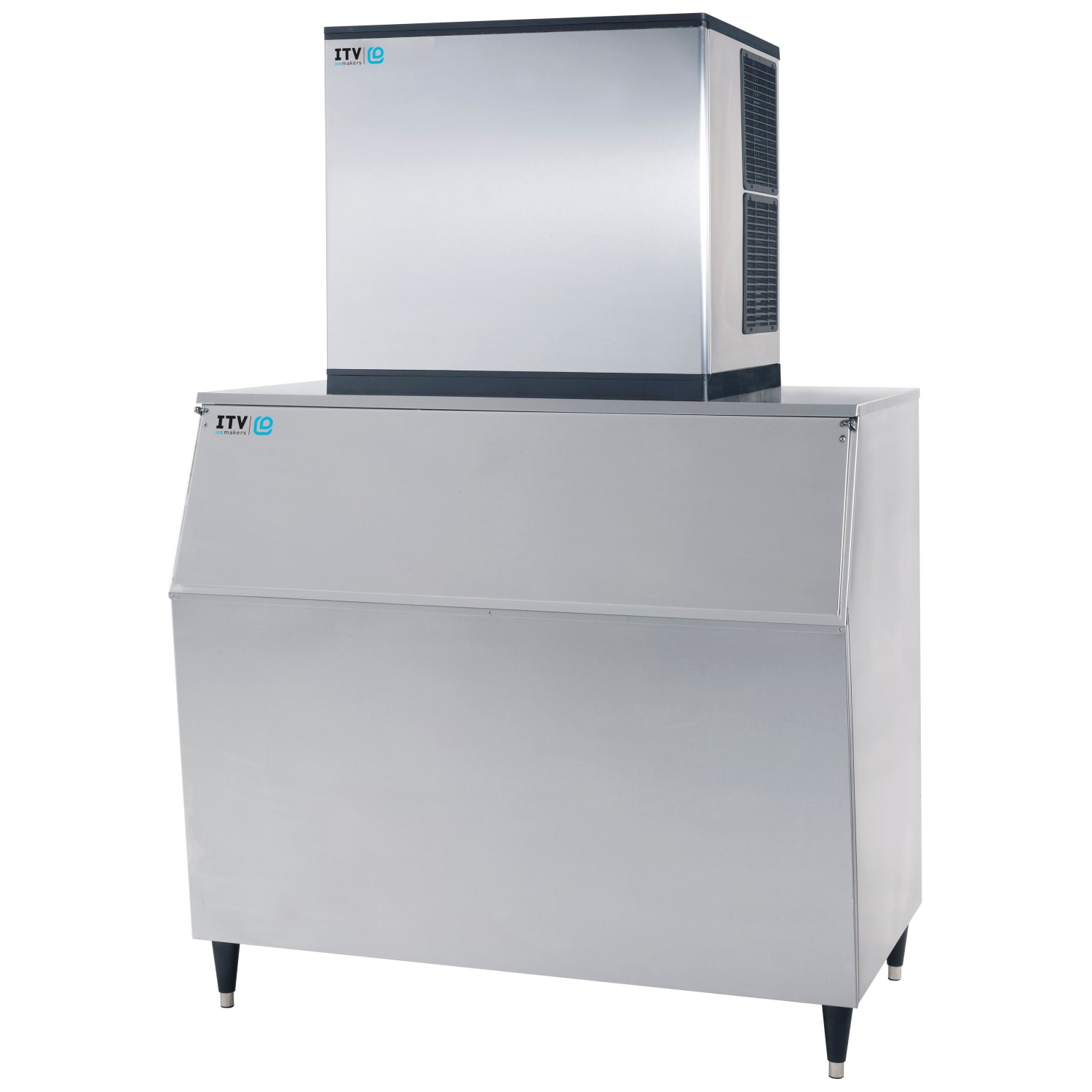 ITV Ice Makers SPIKAMS1000/S-1050 A2H (17402/19531) 970 lb Spika Full/Half Cube Commercial Ice Machine w/ Bin - 1048 lb Storage, Air Cooled, 208-230v, Stainless Steel