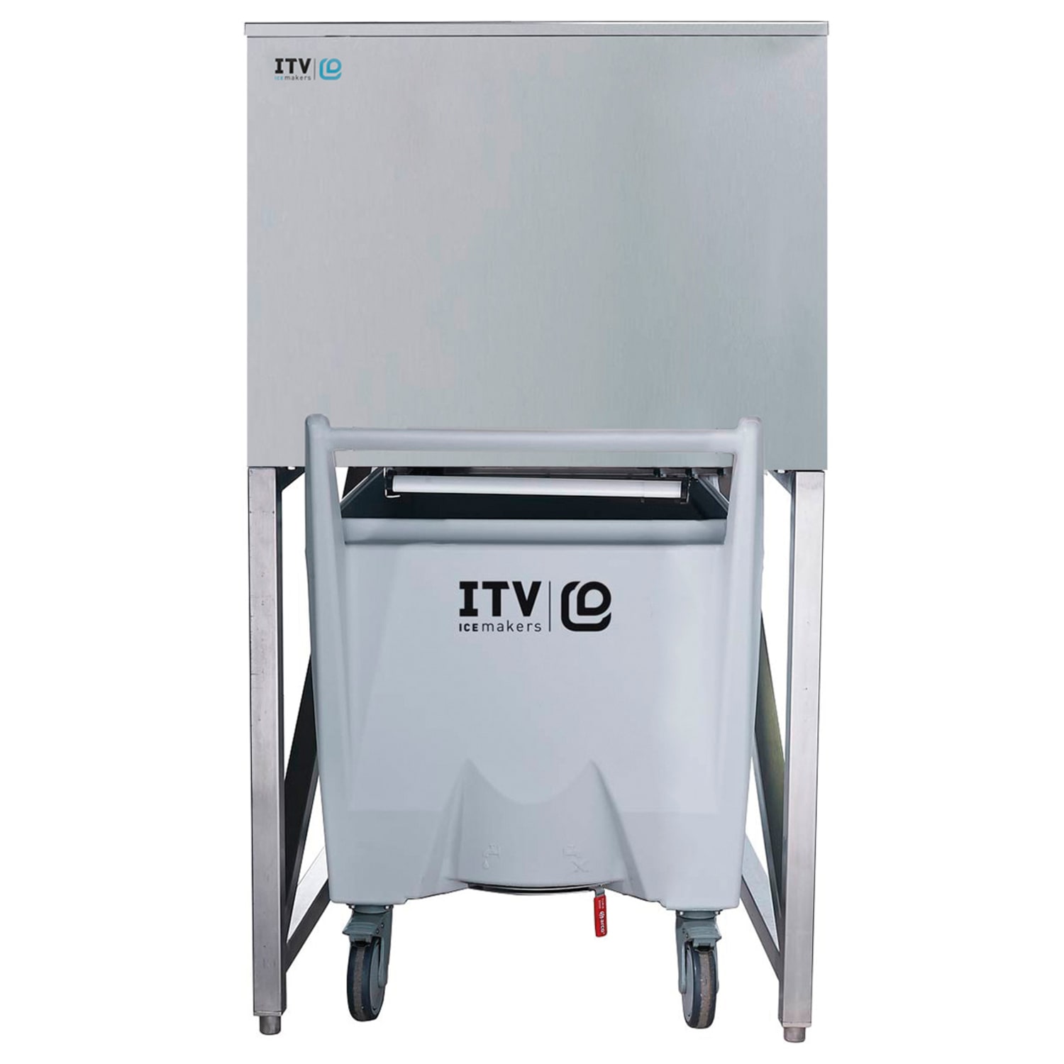 ITV Ice Makers SCS-350 30 Ice Bin - 302 lbs, 309 lb Storage Capacity, 1 Polyethylene Cart, Stainless Steel