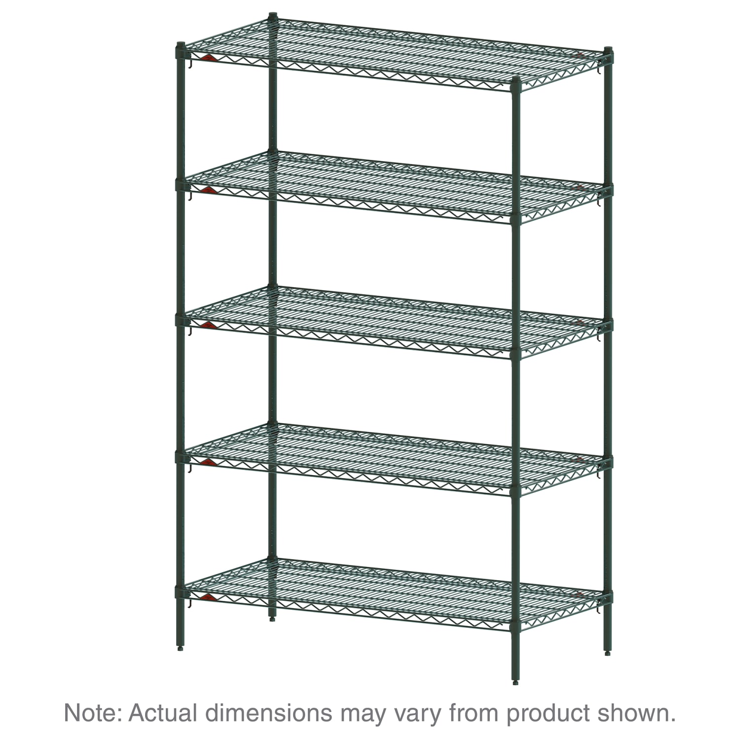 Metro 5A447K3 42 NSF 5-Tier Heavy-Duty Epoxy Coat Wire Shelving Unit - Super Adjustable Super Erecta, 21W, 74H, 42"" x 21"" x 74"", 5 Wire Shelves, Green