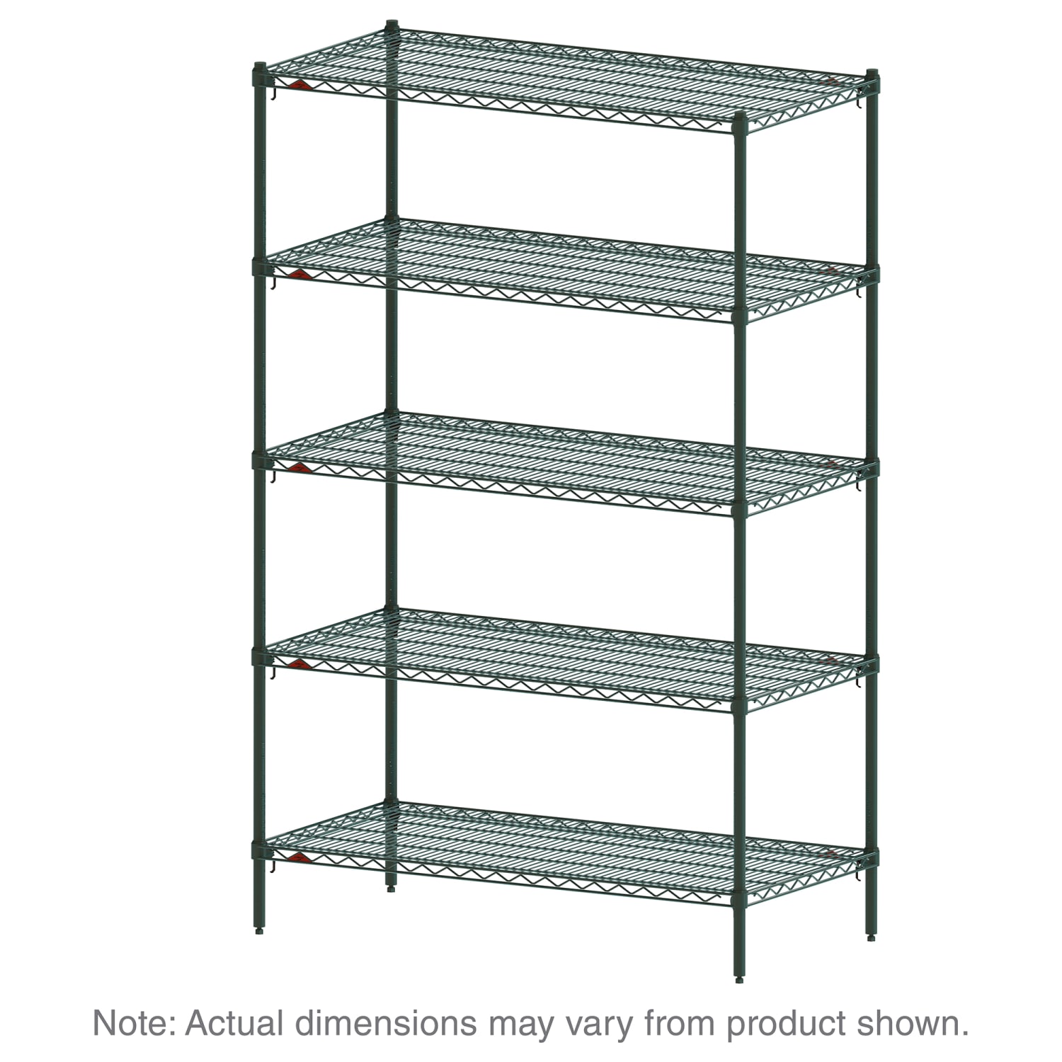 Metro 5A477K3 72 NSF 5-Tier Heavy-Duty Epoxy Coat Wire Shelving Unit - Super Adjustable Super Erecta, 21W, 74H, 21"" x 72"" x 74"", Green