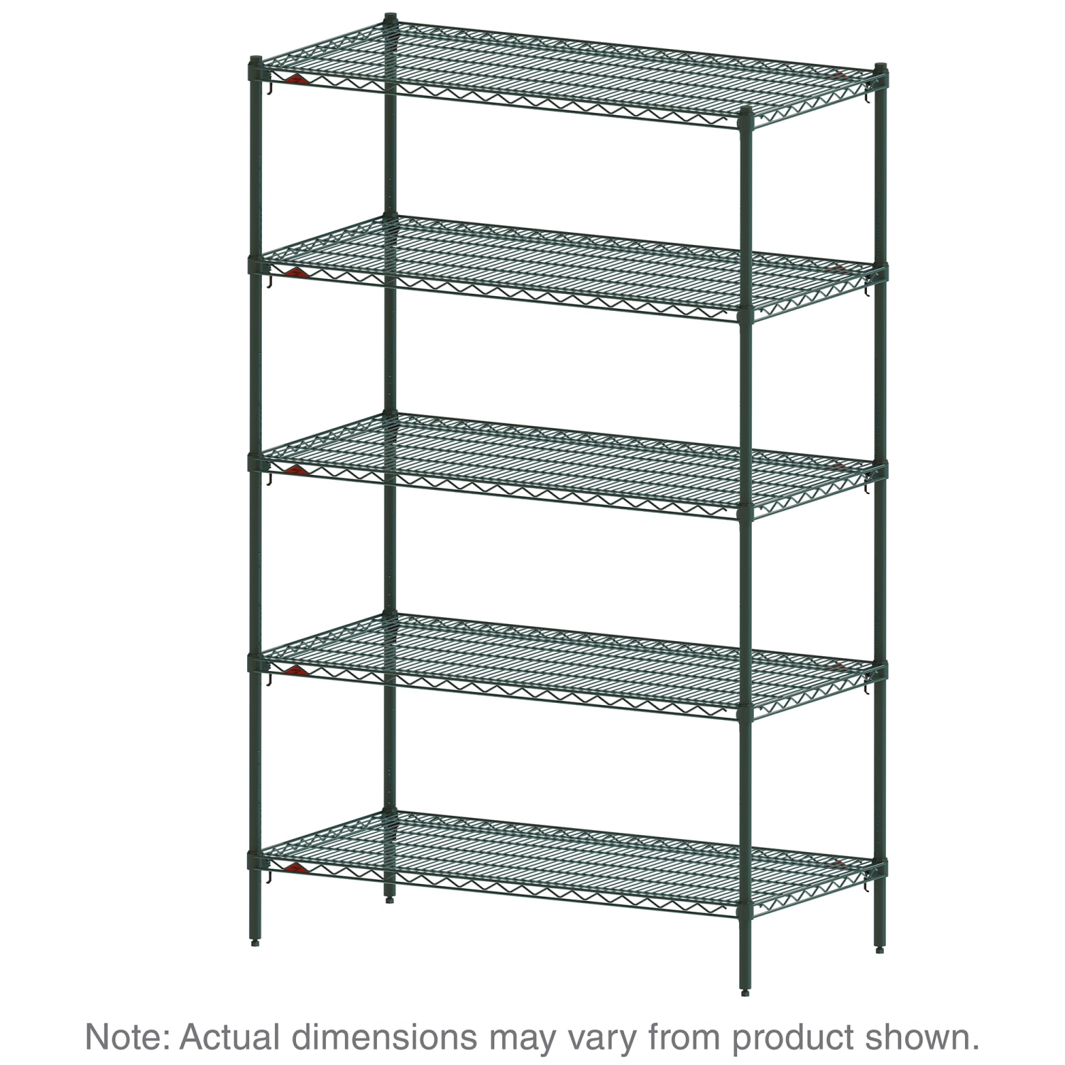 Metro 5A517K3 24 NSF 5-Tier Heavy-Duty Epoxy Coat Wire Shelving Unit - Super Adjustable Super Erecta, 24W, 74H, 24"" x 24"" x 74"", 5 Wire Shelves, Green