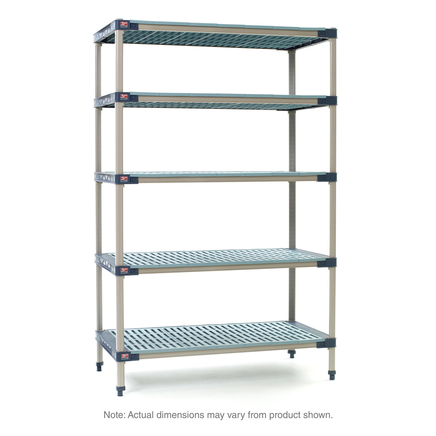 Metro 5X427G4 30 NSF 5-Tier Heavy-Duty Plastic Shelving Unit - MetroMax 4, 21W, 74H, 5 Tiers, 21"" x 30"" x 74"", Blue