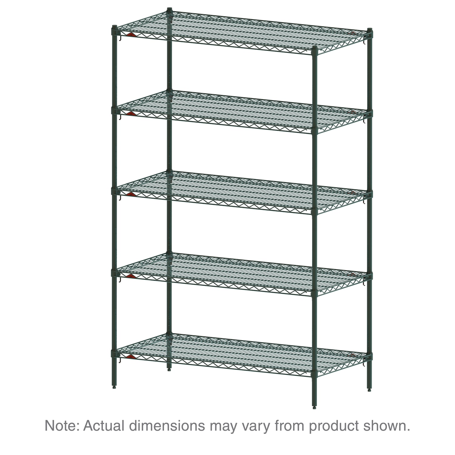 Metro 5A377K3 72 NSF 5-Tier Heavy-Duty Epoxy Coat Wire Shelving Unit - Super Adjustable Super Erecta, 18W, 74H, 5 Shelves, 72"" x 18"" D x 74"", Green