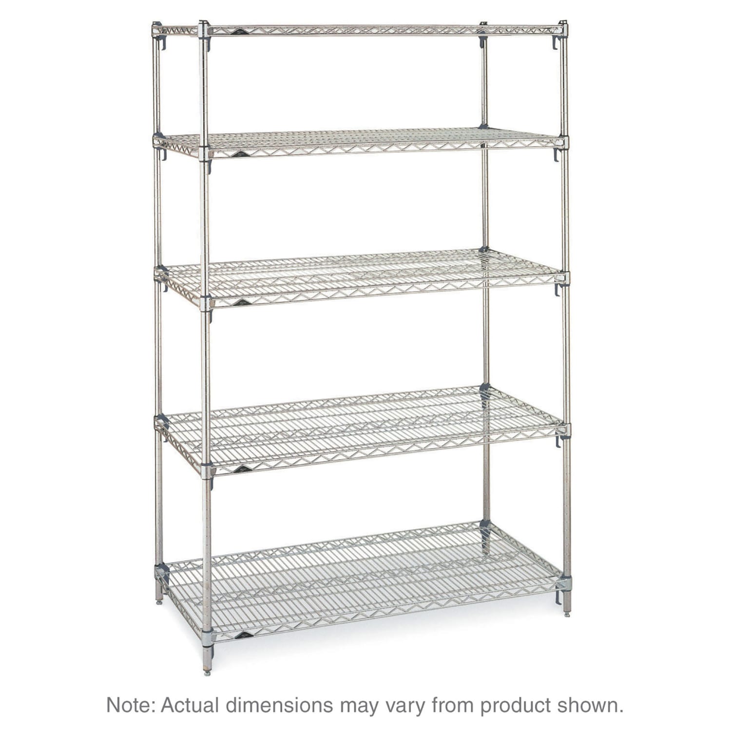 Metro 5A467C 60 NSF 5-Tier Heavy-Duty Chrome Wire Shelving Unit - Super Adjustable Super Erecta, 21W, 74H, 21"" x 60"" x 74"", Silver
