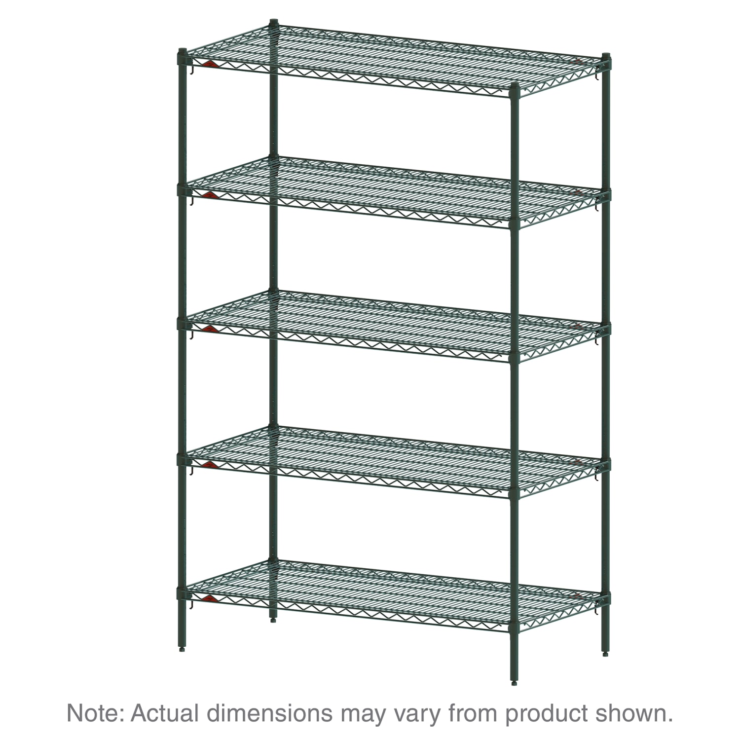 Metro 5A577K3 72 NSF 5-Tier Heavy-Duty Epoxy Coat Wire Shelving Unit - Super Adjustable Super Erecta, 24W, 74H, 72"" x 24"" x 74"", Green
